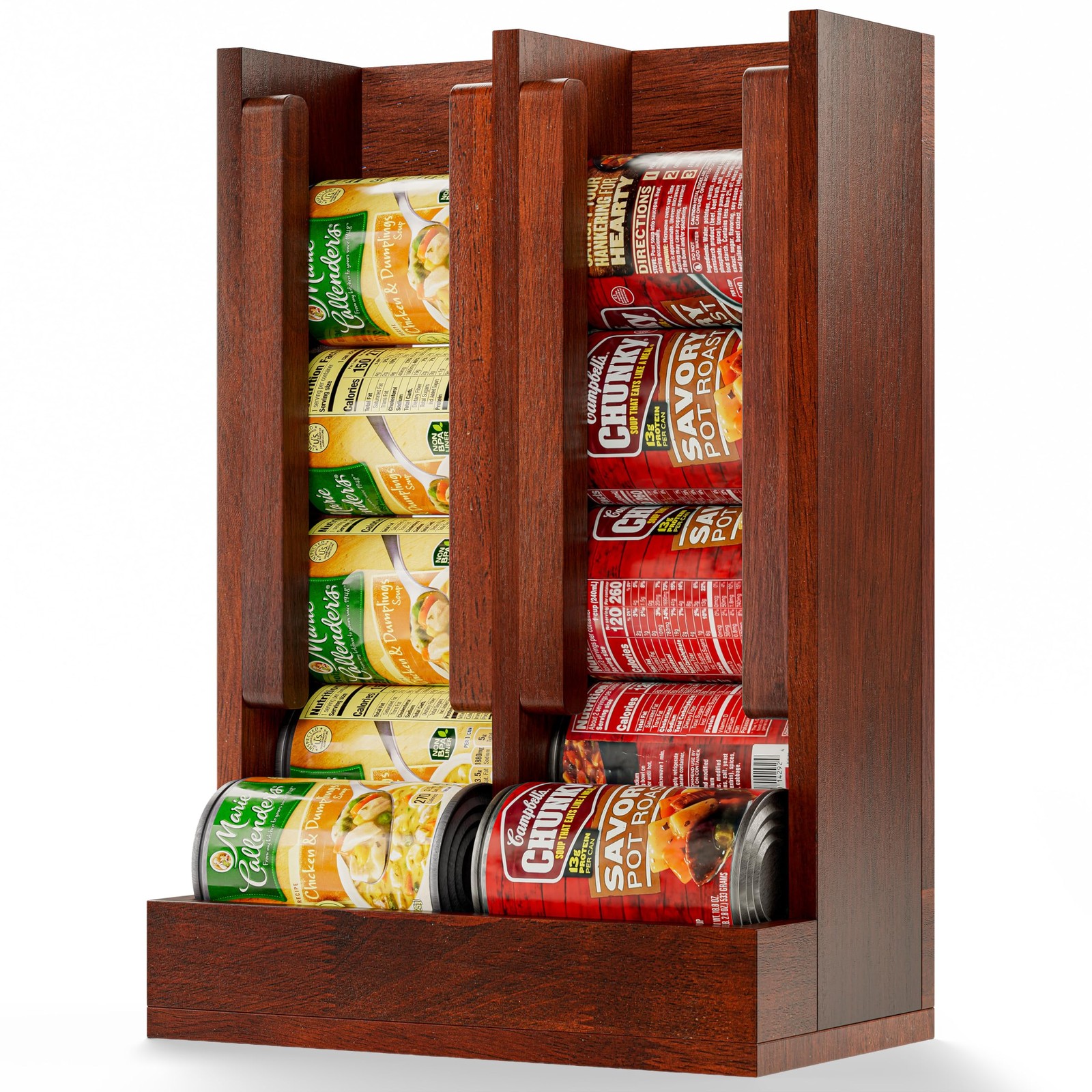 Wooden Can Organizer for Pantry, Solid Wood Canned Food Rack, Holds Standard ...
