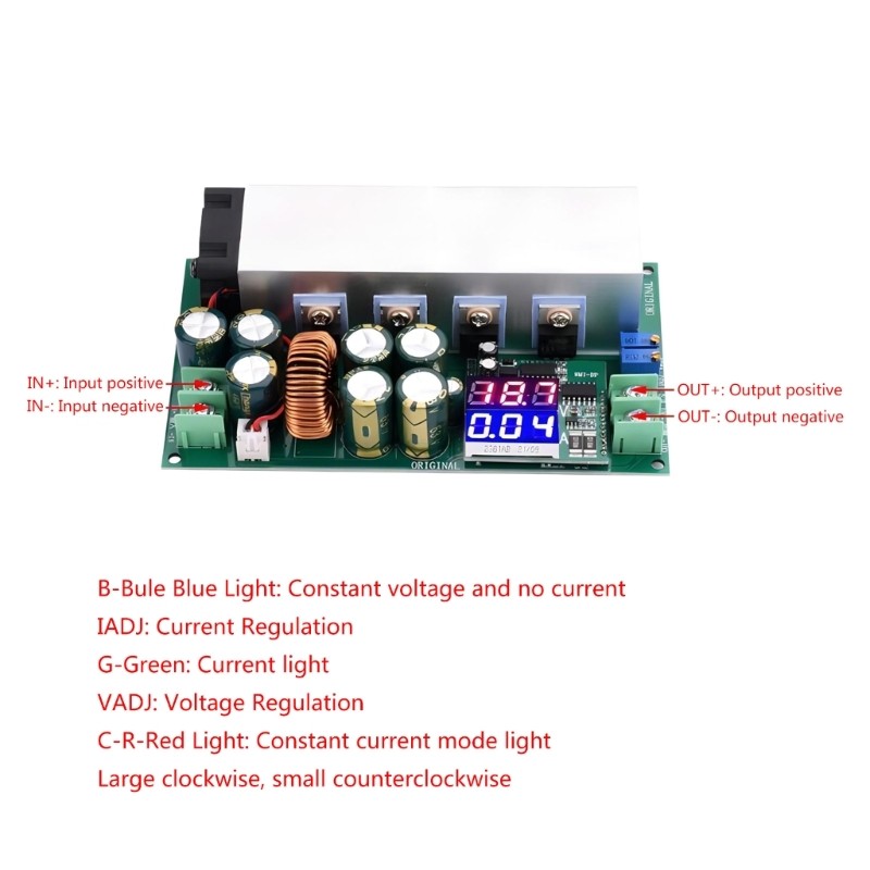 Direct Current Step Down Module Bucker Converters Power AdjustableDC12-80V 20A