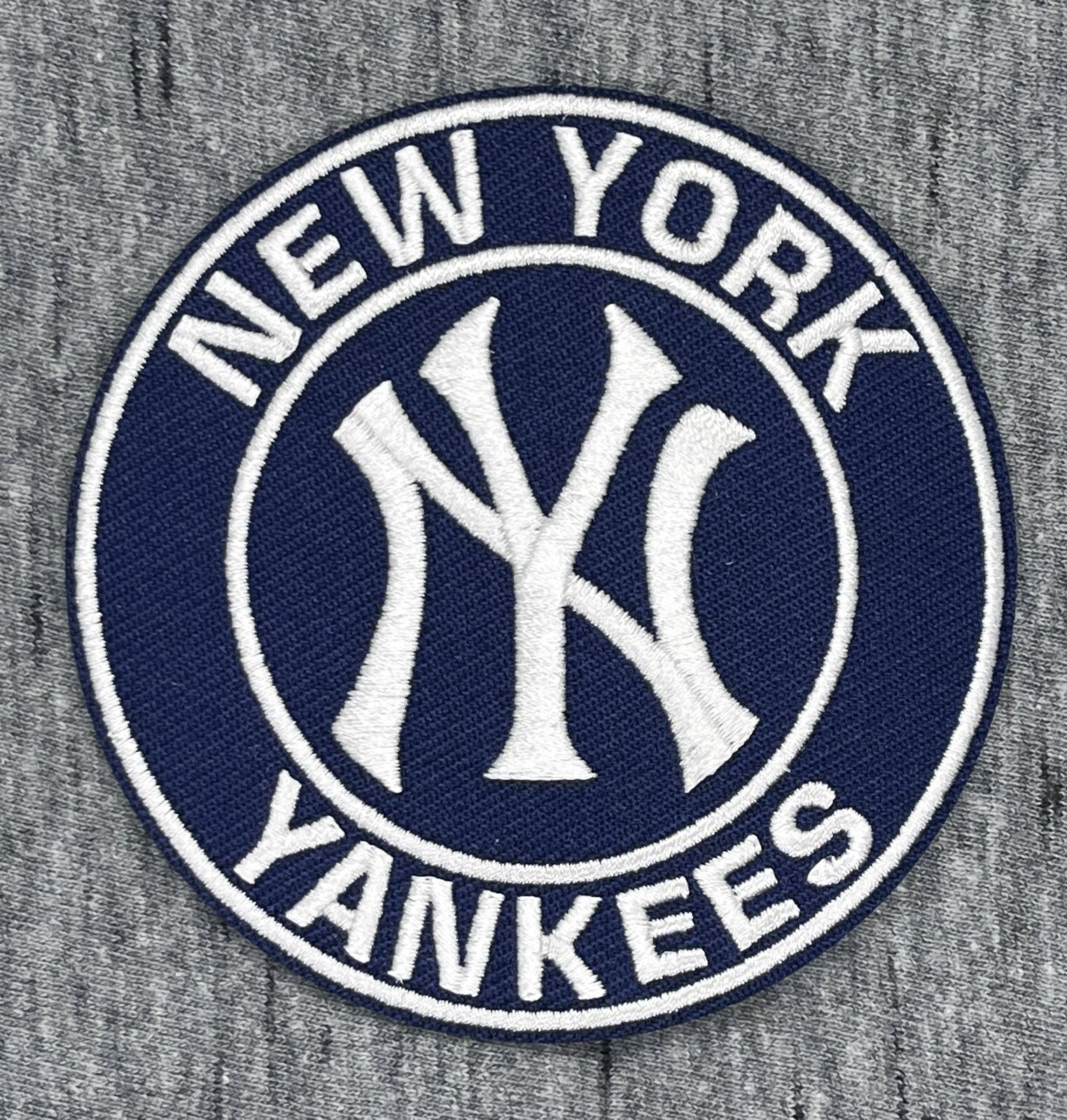 NEW YORK YANKEES EMBROIDERED IRON ON PATCH APPROX. 2.75” DIAMETER FREE SHIPPING