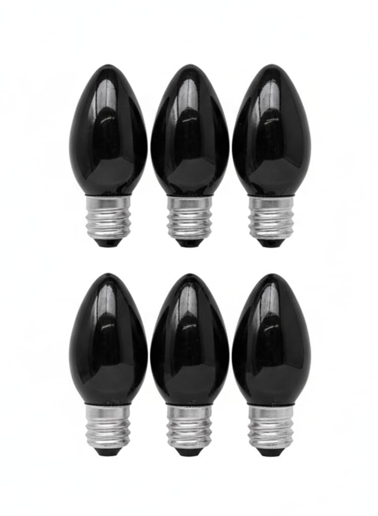Black Color Party Mini Night Light Bulb 6PC