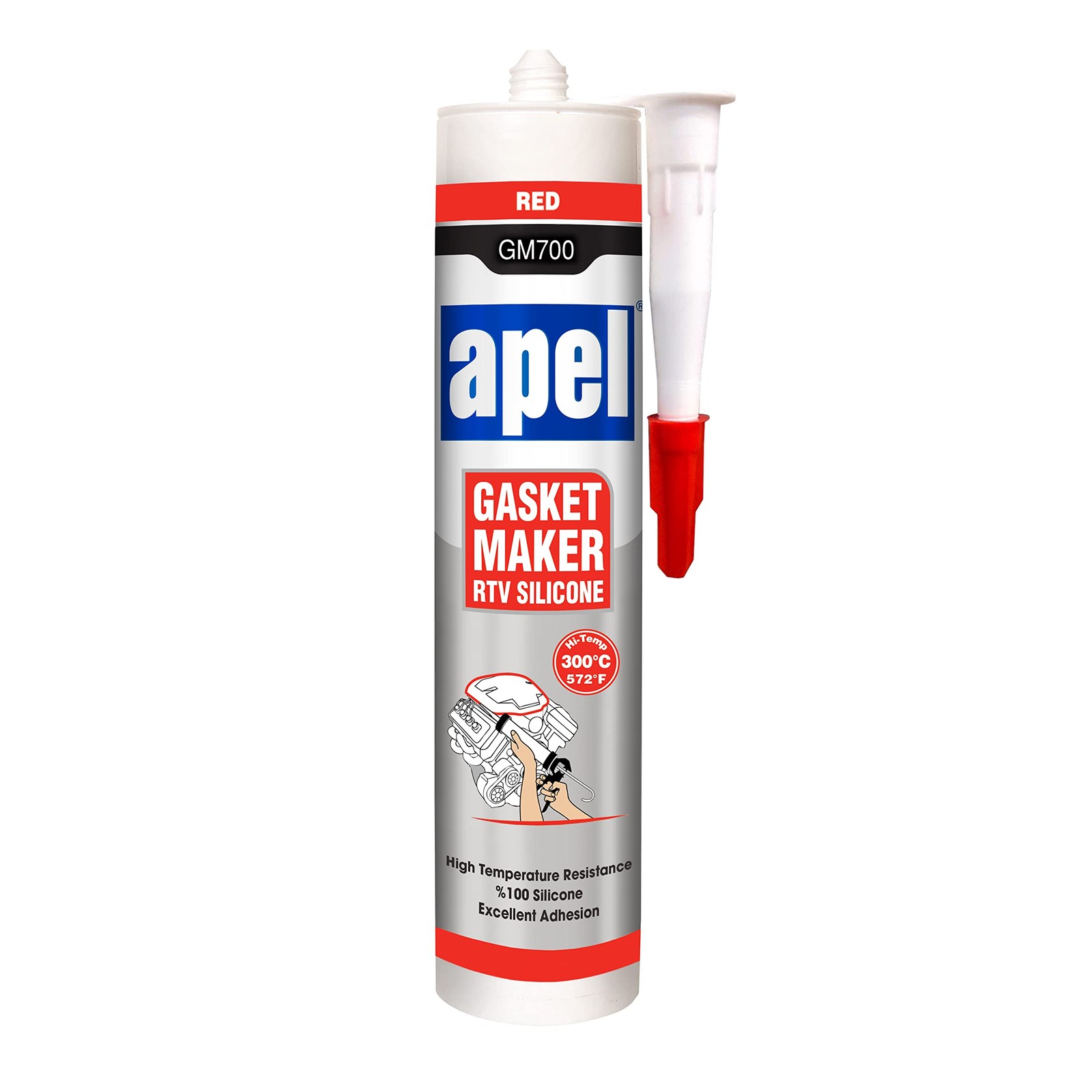 APEL High Performance RTV High-Temp Silicone Gasket Maker and 1 Pack, Red