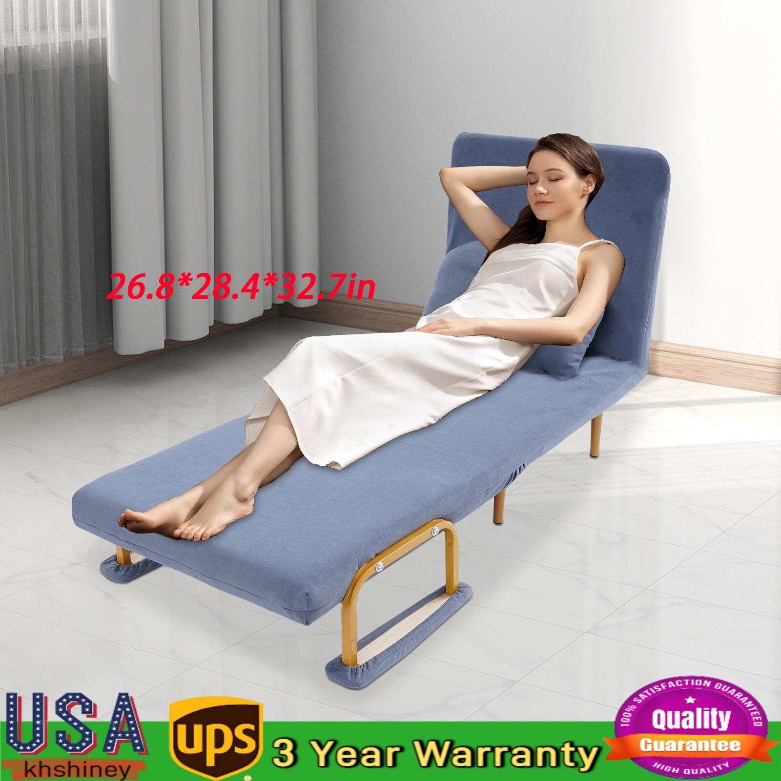 Premium Iron Sponge Folding Sofa Bed 68x190cm Rust-proof For Indoor Places