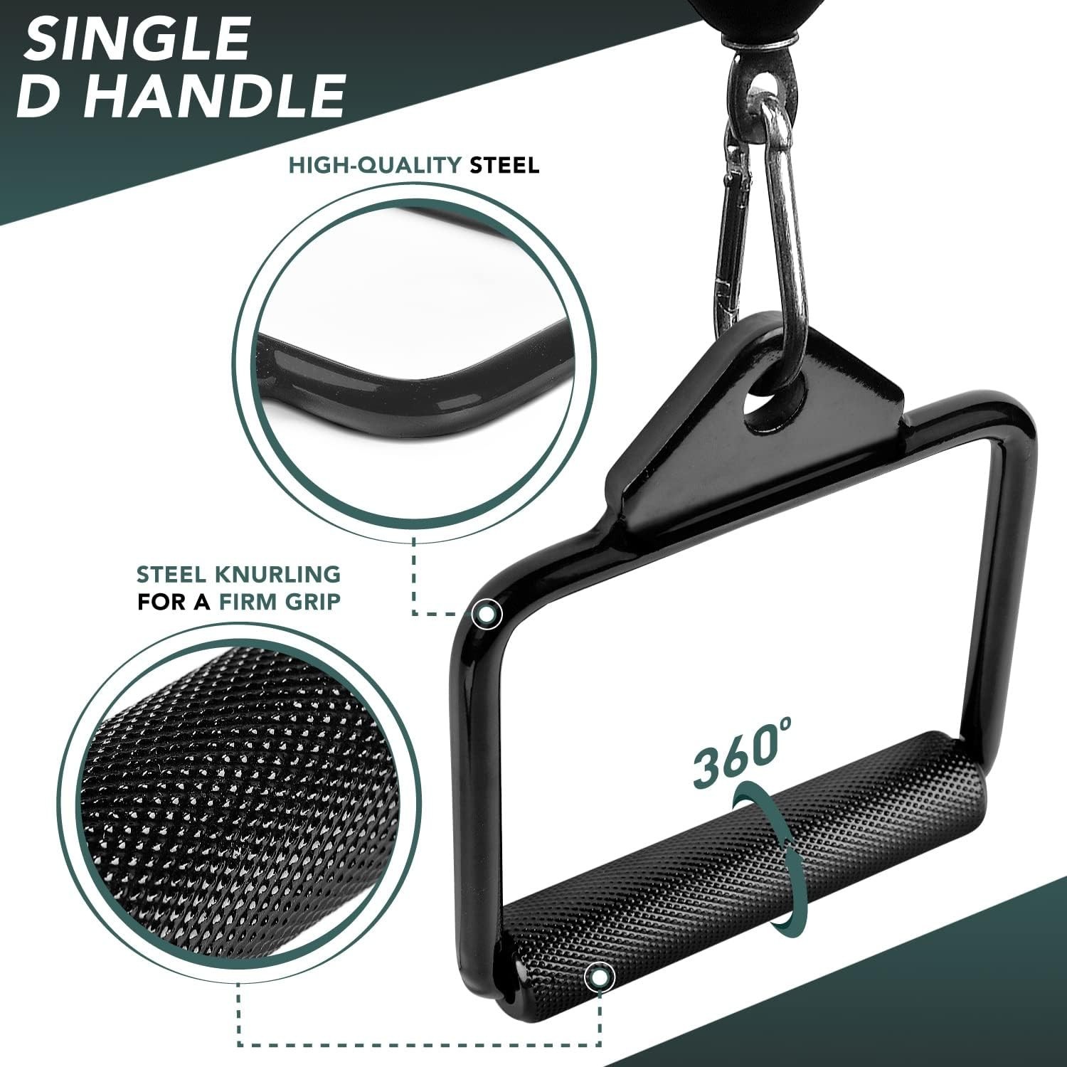 Cable Machine Attachment, Double D Handle & Tricep Rope Cable Attachment, Wei...