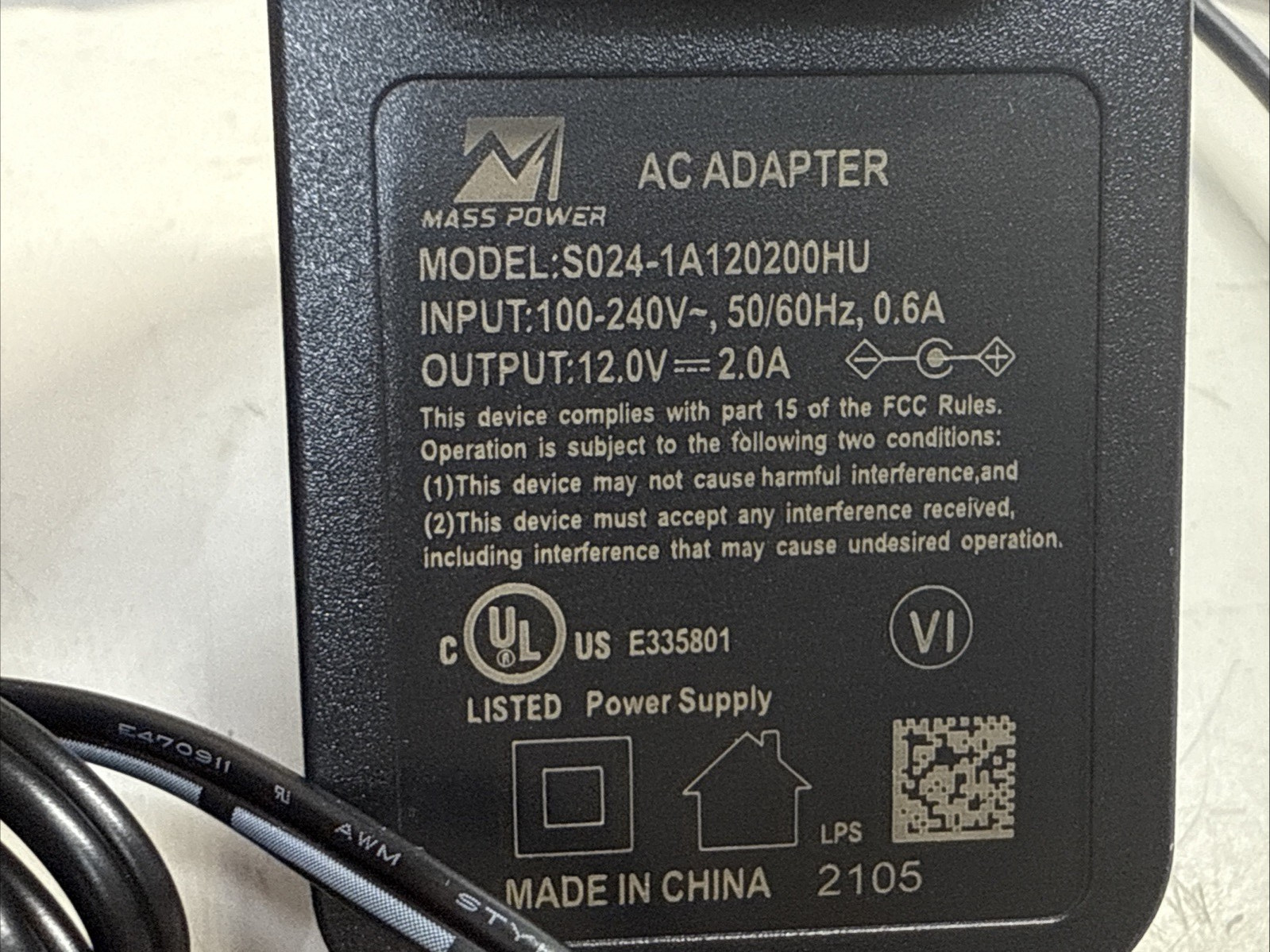 Lorex ACCPWR12V2AH4B 2 Pack 2 Power Supplies & 2 4 Way Splitters Powers 8 Camera
