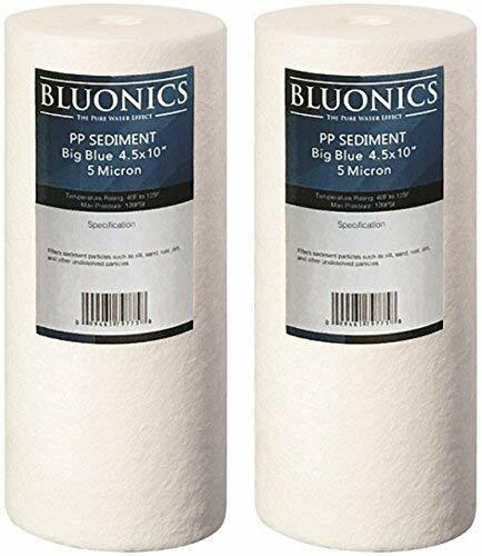 Bluonics 2-PK 10 x 4.5" (5 Micron) Sediment Whole House Water Filters Iron Rust