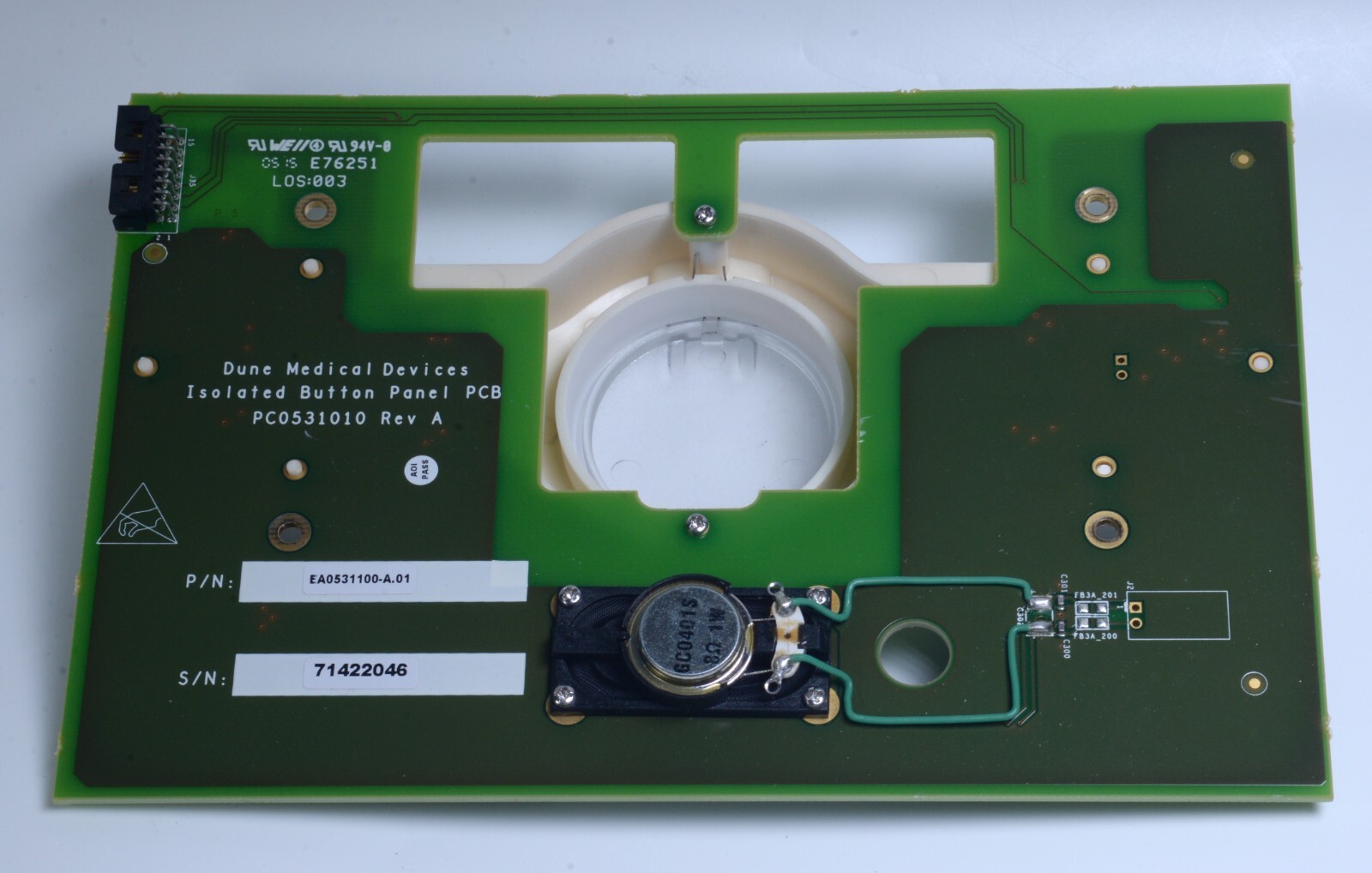 Dune Medical #EA0531100-A.01 Isolated Button Panel PCB for MarginProbe
