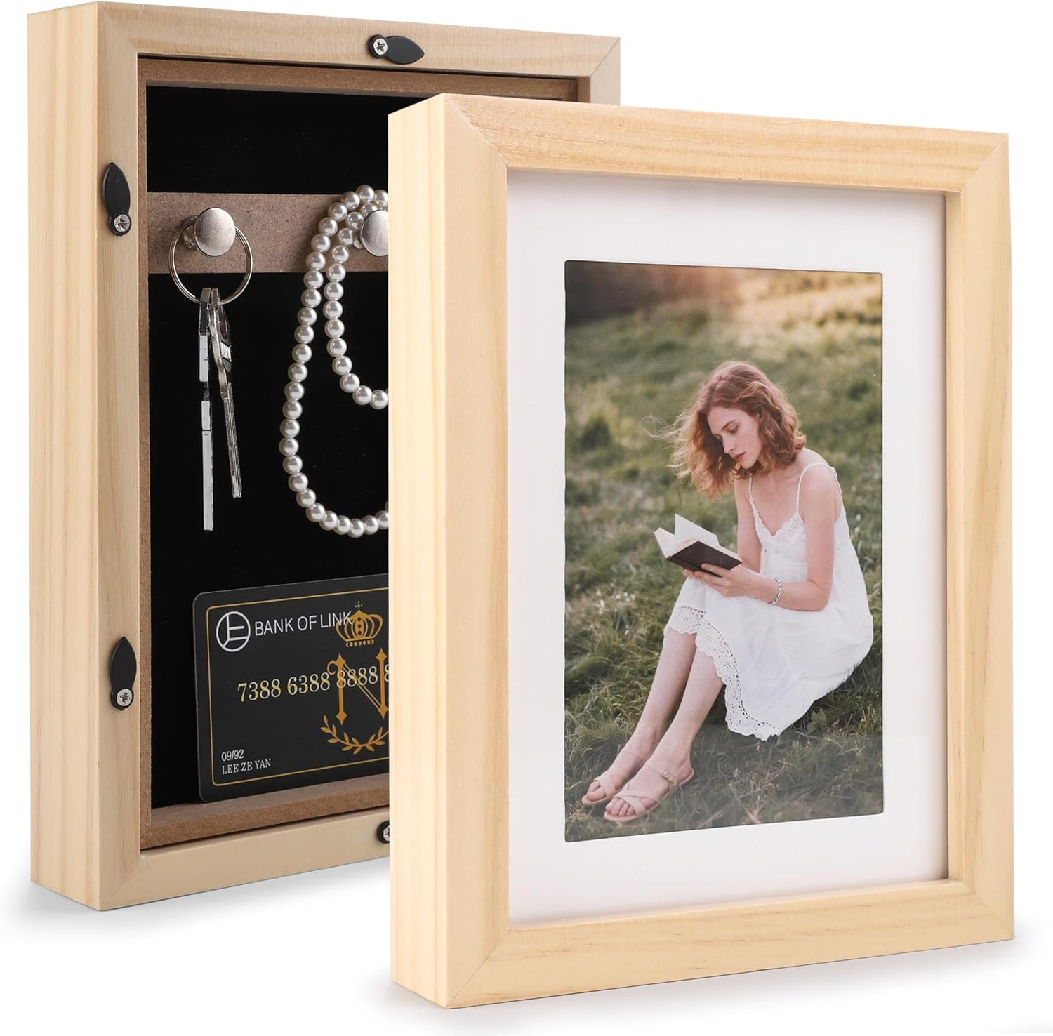 Diversion Safe 6.5"x8.5" Picture Frame Safe with Secret Compartment for Valuable