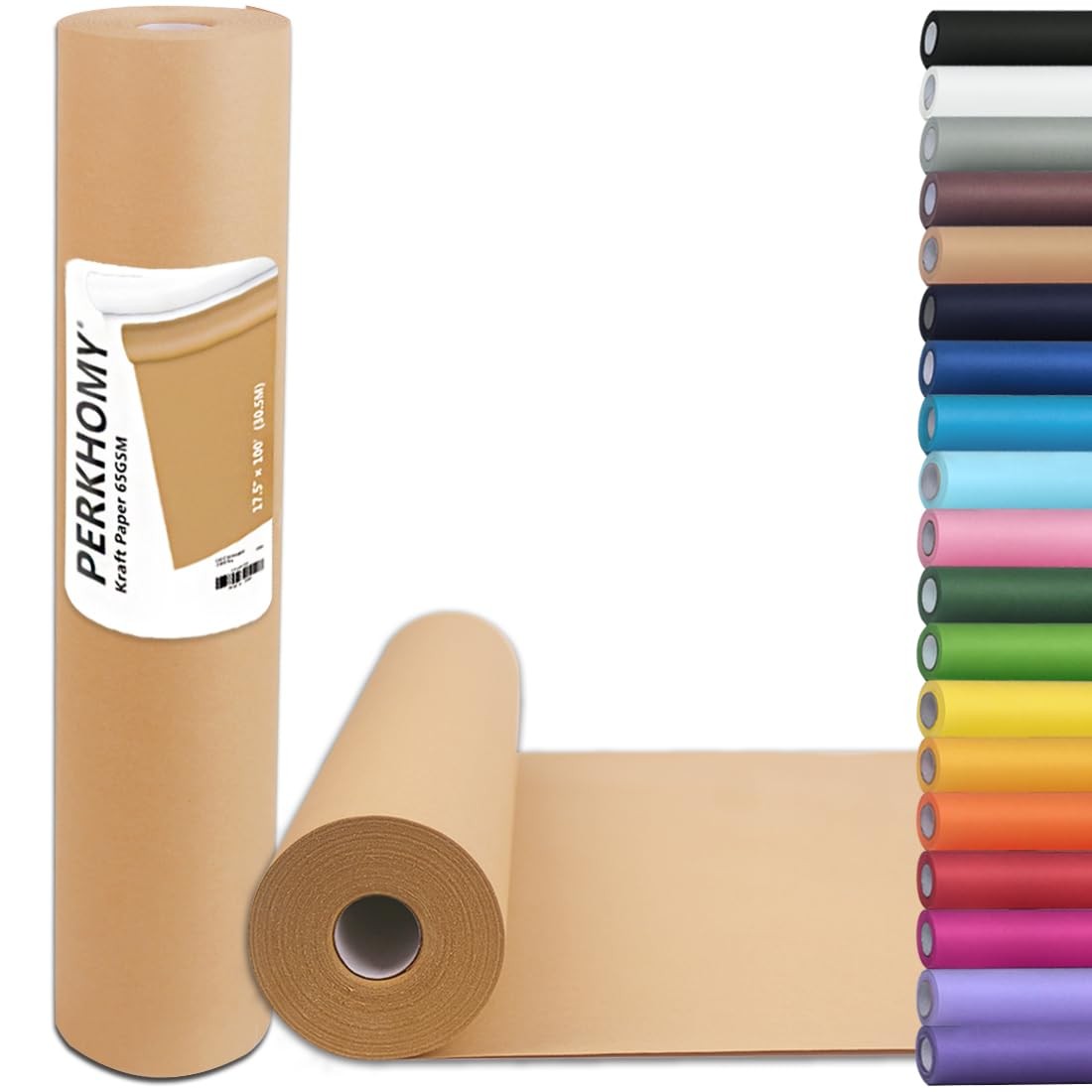 PerkHomy Brown Kraft Paper Roll 17.5" x 1,200" (100') for x 100',