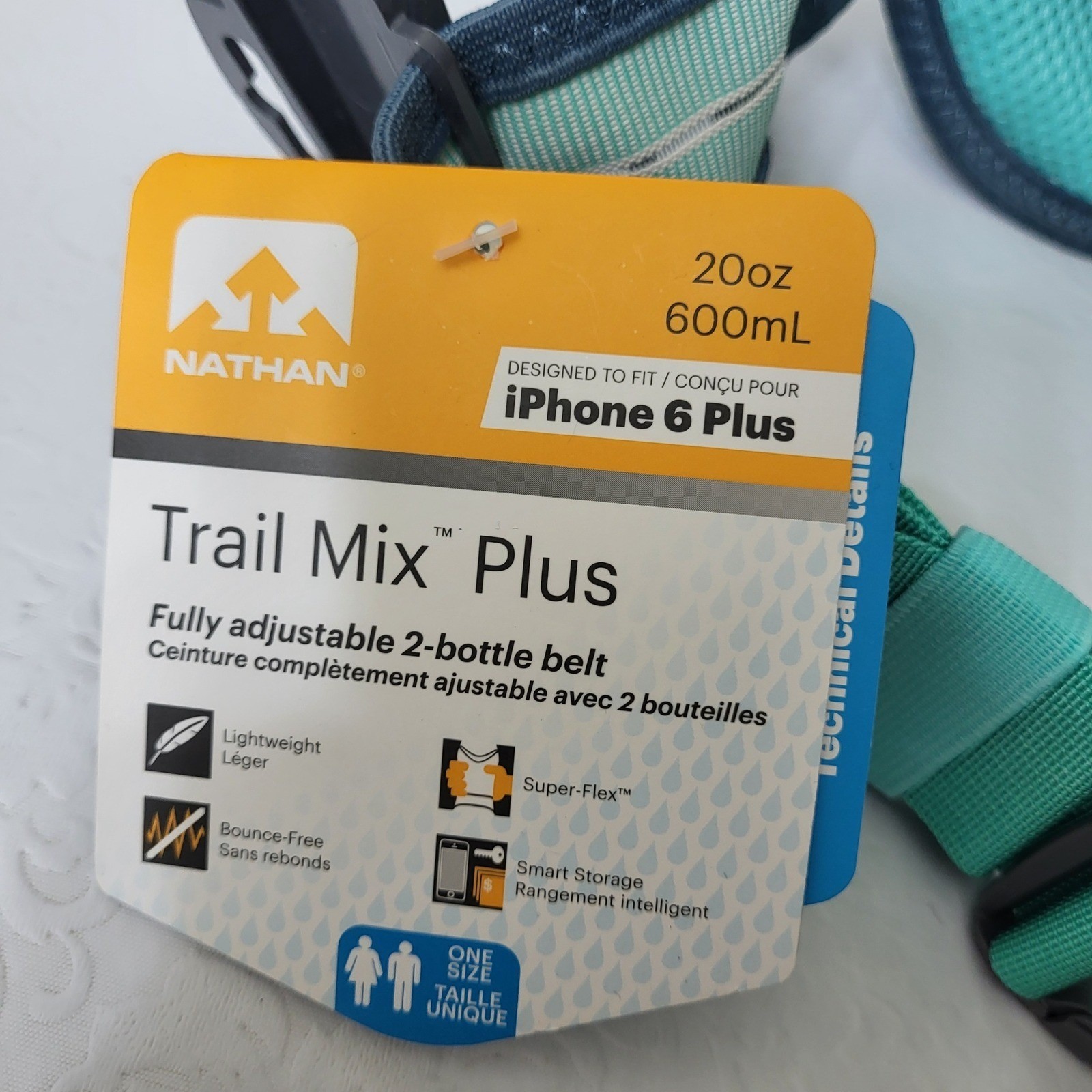 Nathan Trail Mix Plus Adjustable 2 Bottle Hydration Belt Waist Pack Running NWT