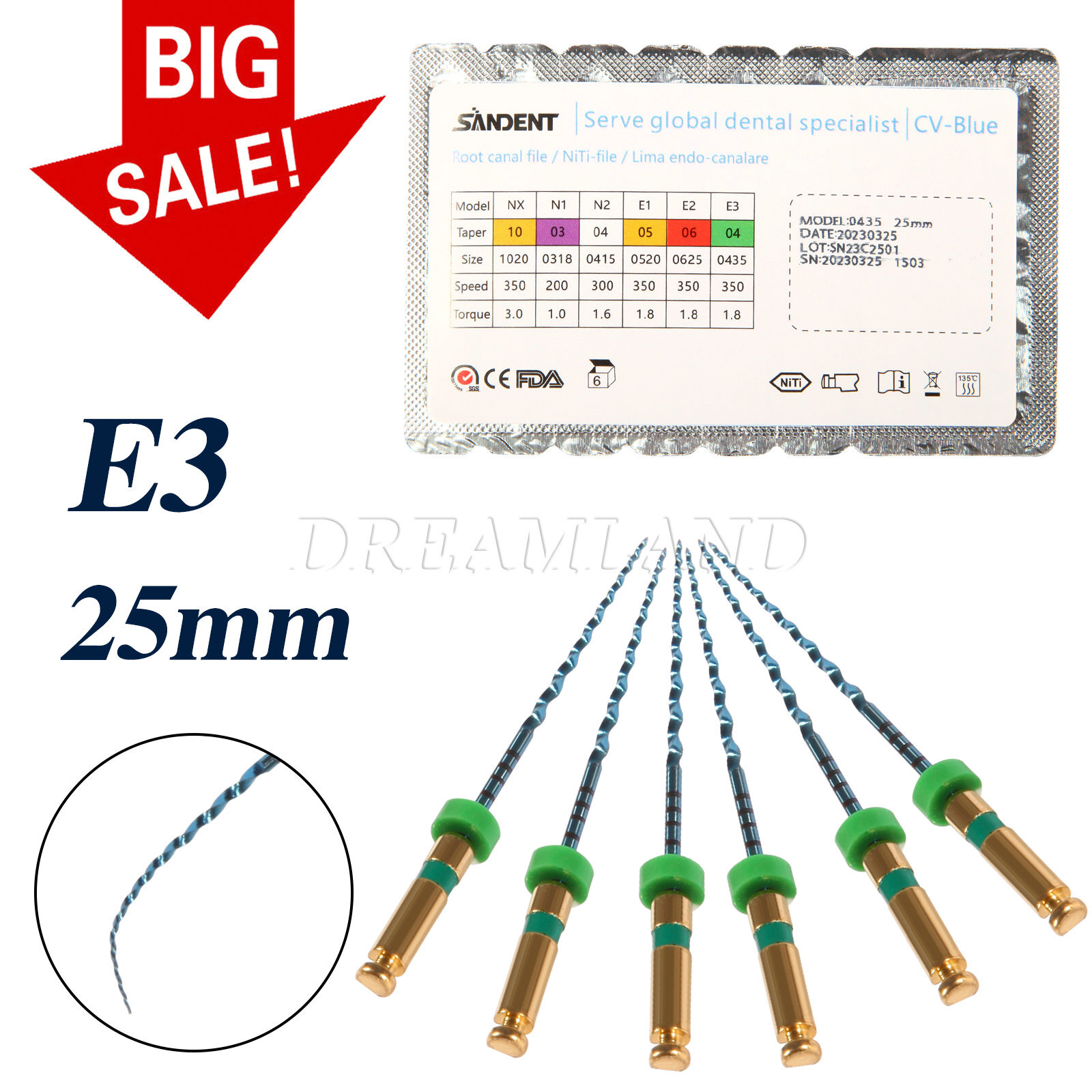 Dental Sybronendo Endo Buchanan Hand Plugger Tip Fill Obturation Size 0#,1#,2#