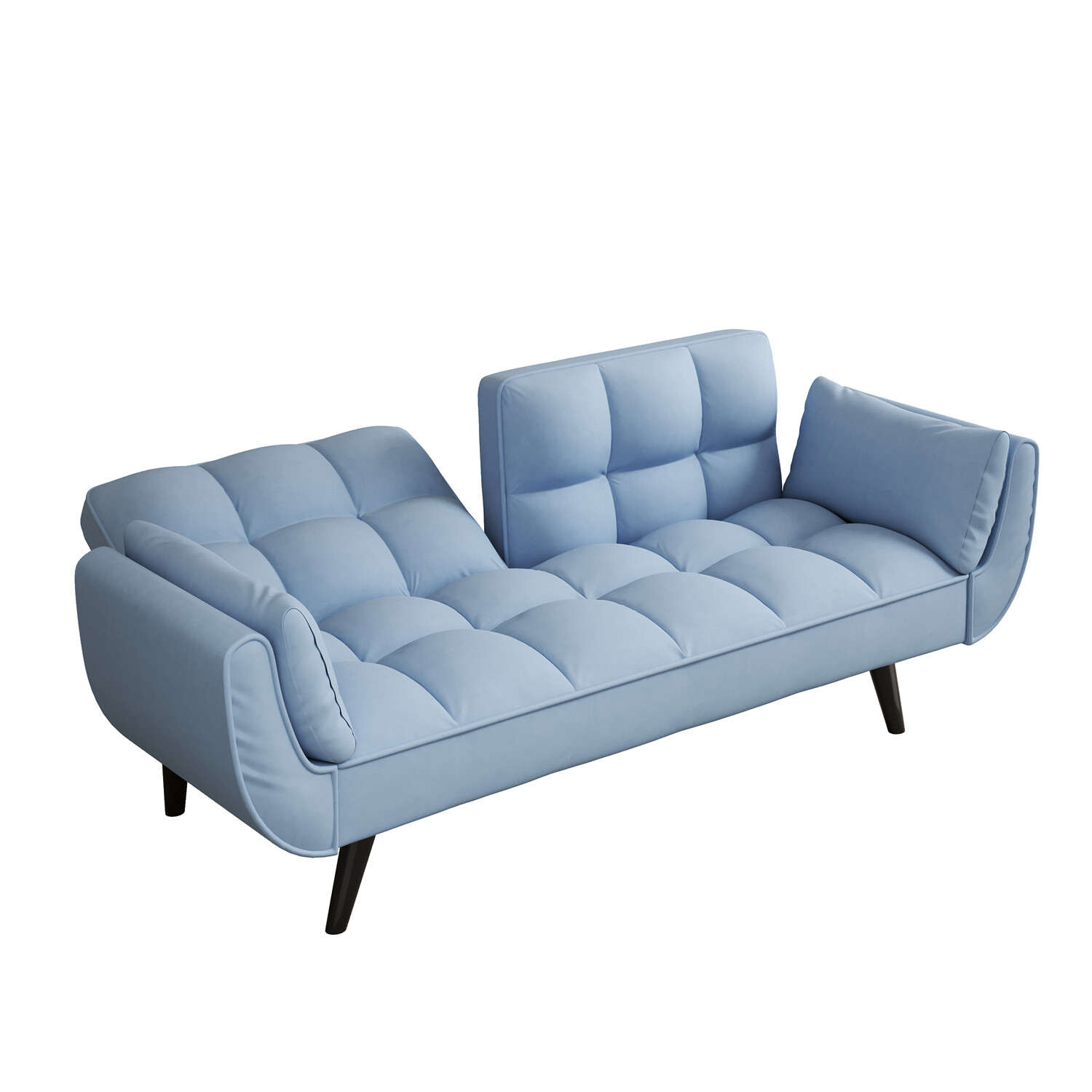 57'' Convertible Sleeper Sofa Bed Velvet Loveseat Sofa 2 Seater Sofa Couch US