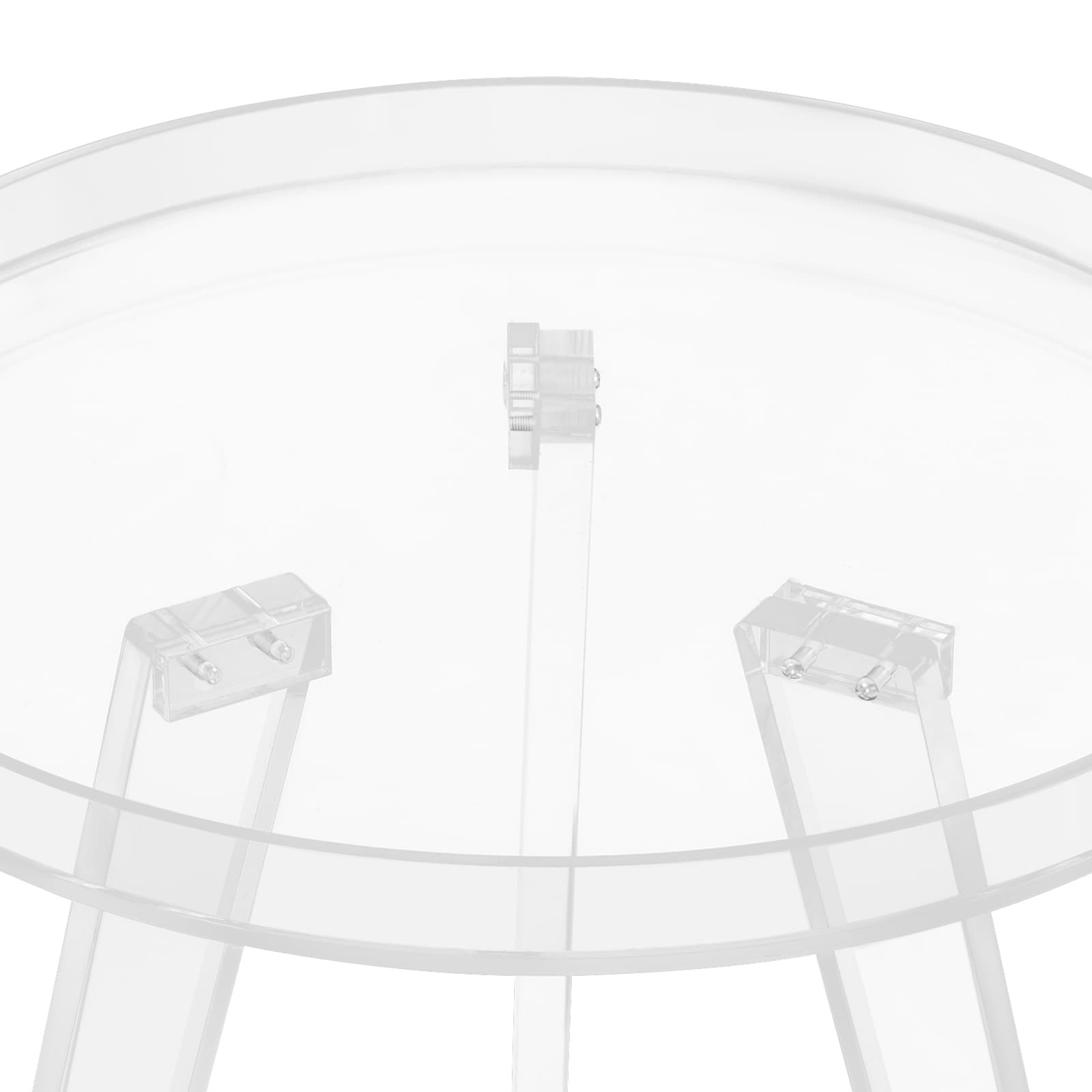 Clear Acrylic Side Table Round Ende Table Drink Table for Small Space 15.7"x18”