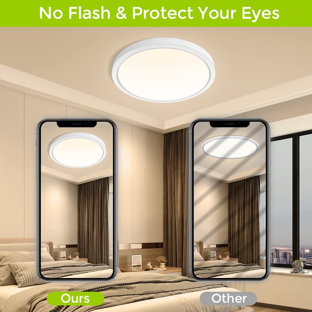 inShareplus 9inch LED Flush Mount Ceiling Light Fixture, 9inch, Warm White