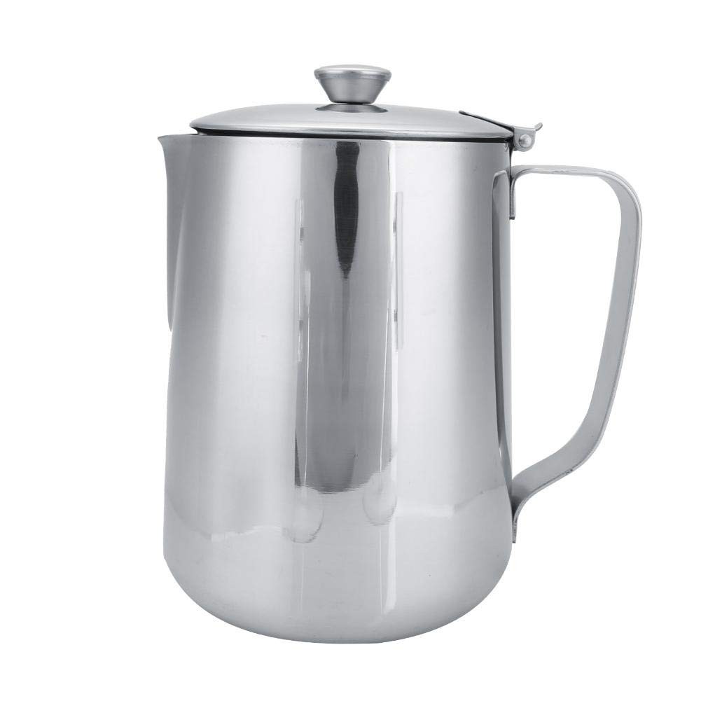 2000ml Stainless Steel Milk Frothing Pitcher, Lid, Coffee Mug, Latte Art