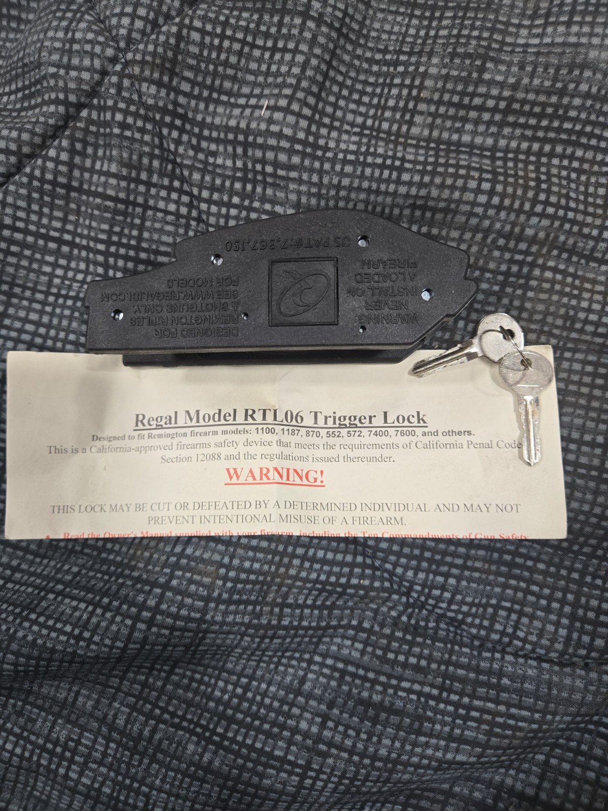 Regal RTL06 Trigger Lock Remington 1100, 1187, 870, 552, 572, 7400