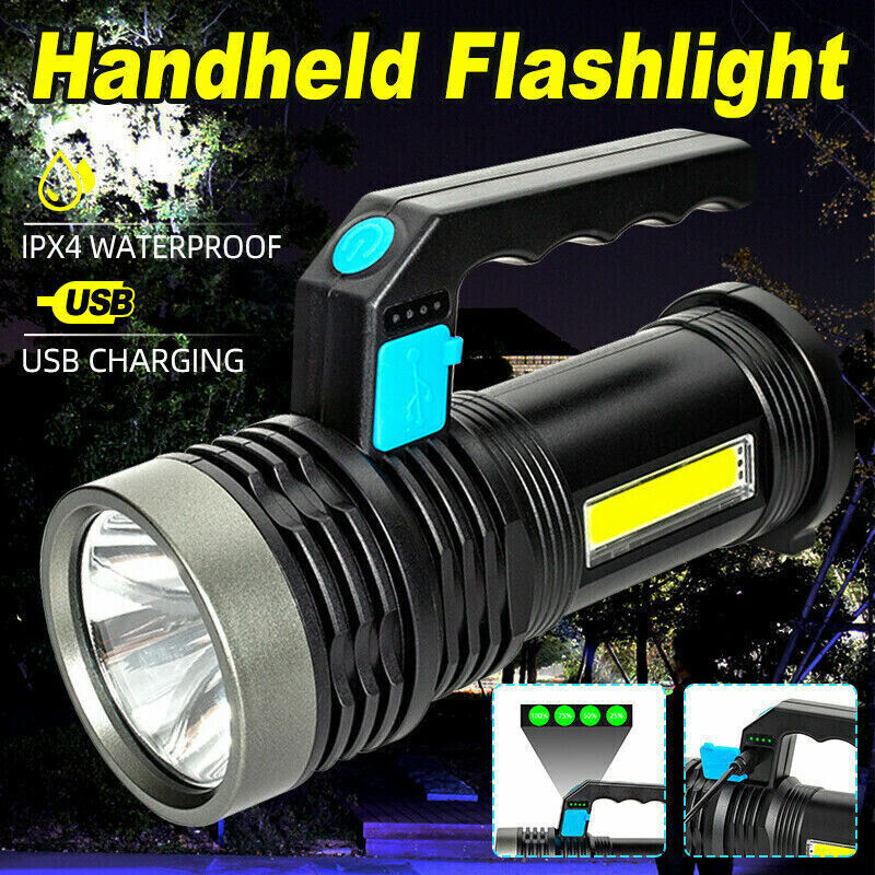 Bright LED Flashlight High Lumens Tactical Flash Light USB Rechargeable Torch