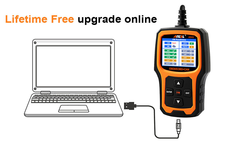 Car OBD Code Reader Clear Code OBD2 Scanner Check Engine Light Tool ANCEL AD410