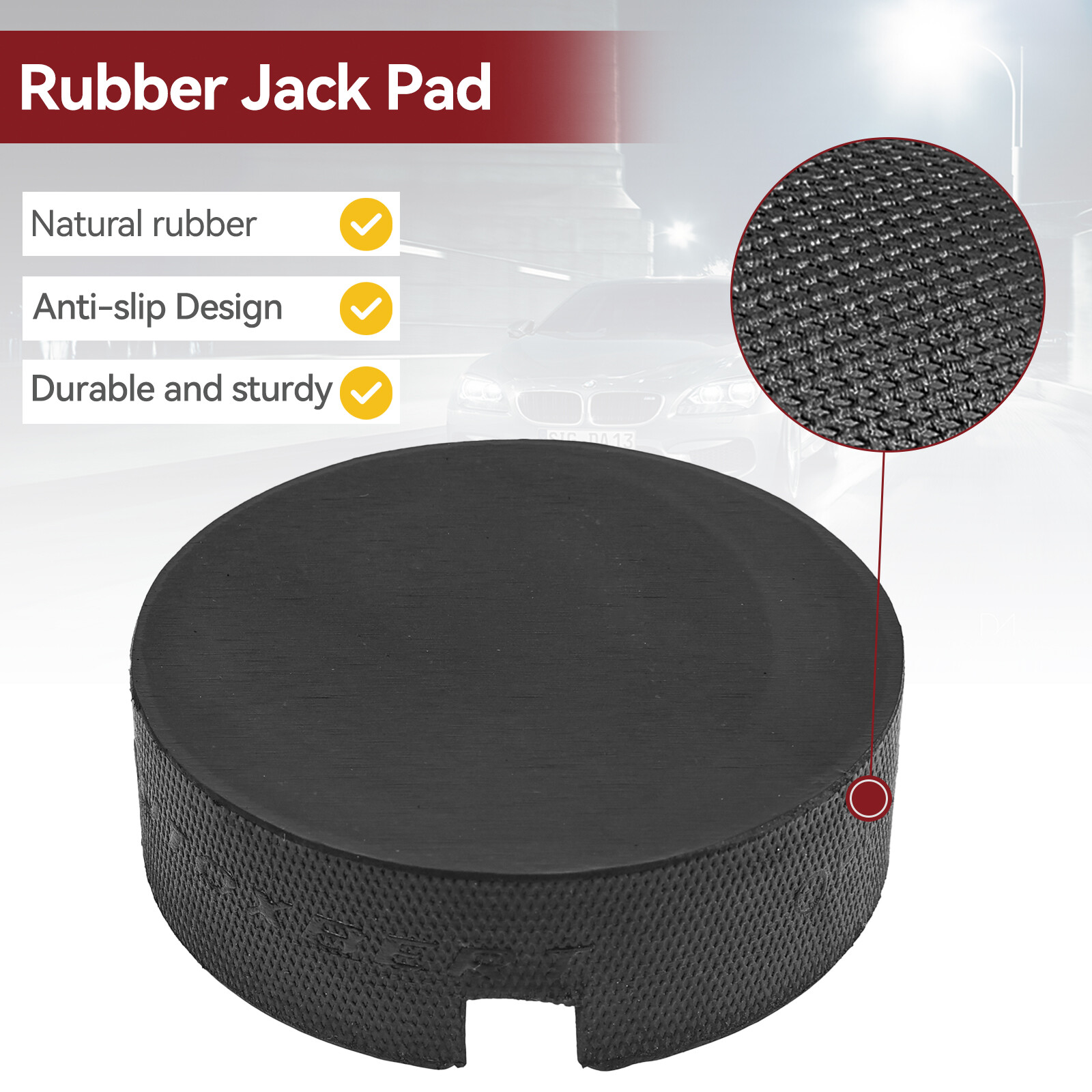 4x Trolley Jack Pad Pinch Weld Floor Jacking Lifting Adapter Classic Puck Rubber