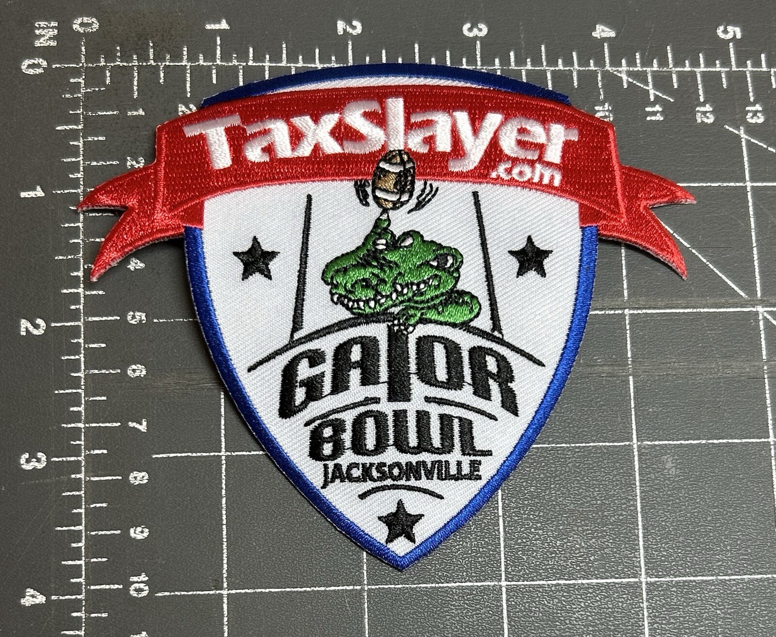 Tax Slayer Gator Bowl NCAA College Football Jacksonville Florida FL Badge Patch