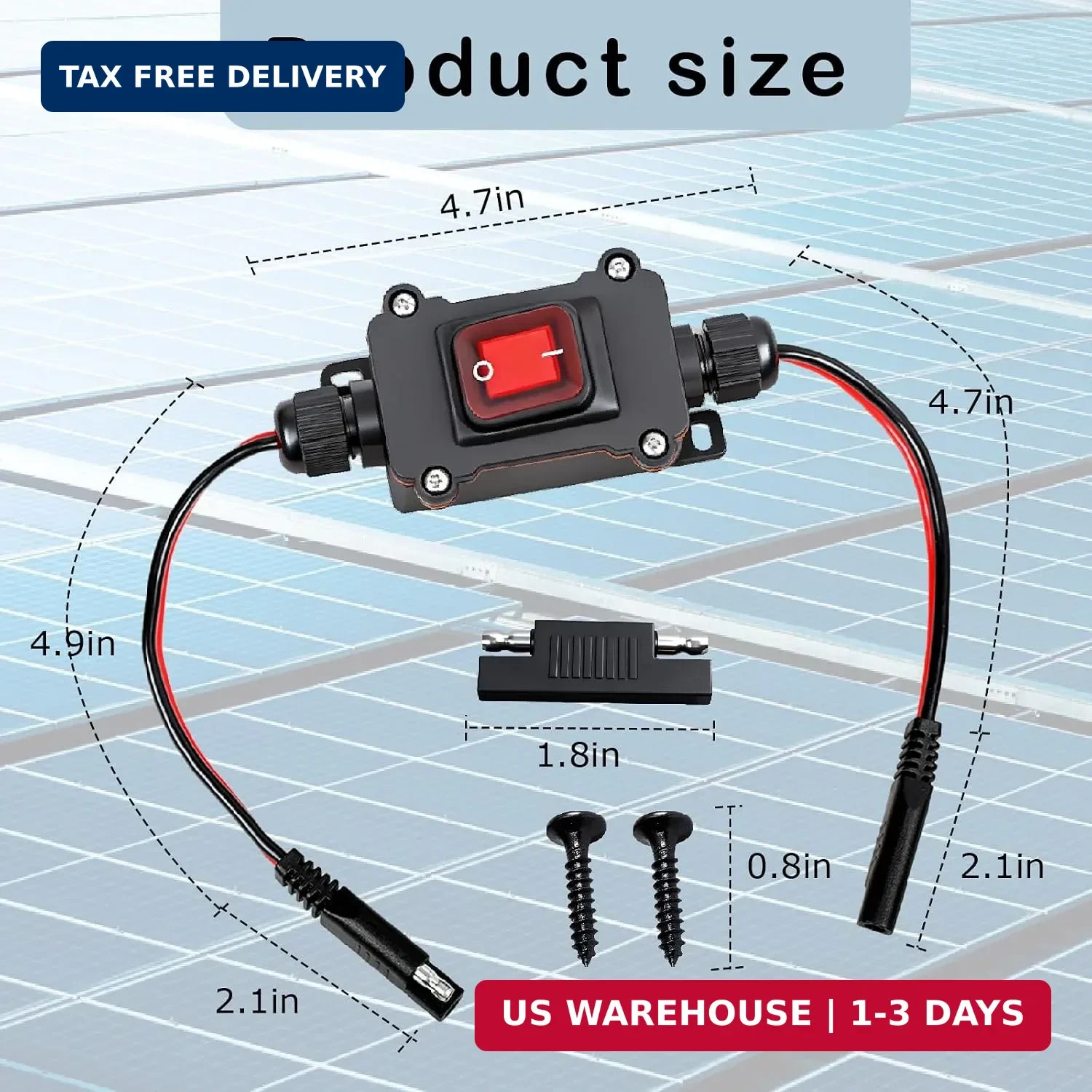 DC 12V Inline Toggle Switch, 12AWG Waterproof SAE to SAE Cable with on/Off Switc