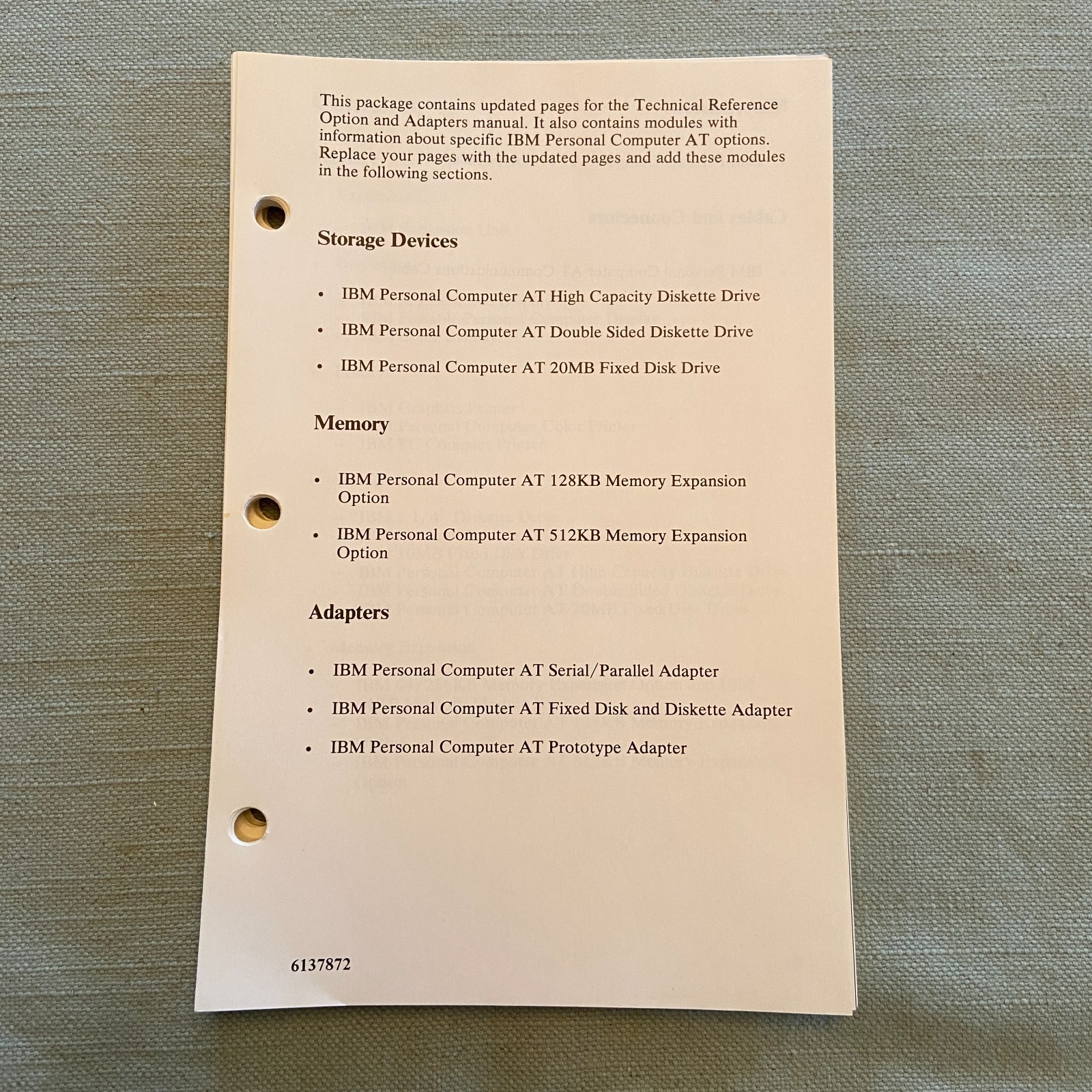 IBM PC Hardware Reference Library Technical Reference Options Adapters Vol 1 & 2