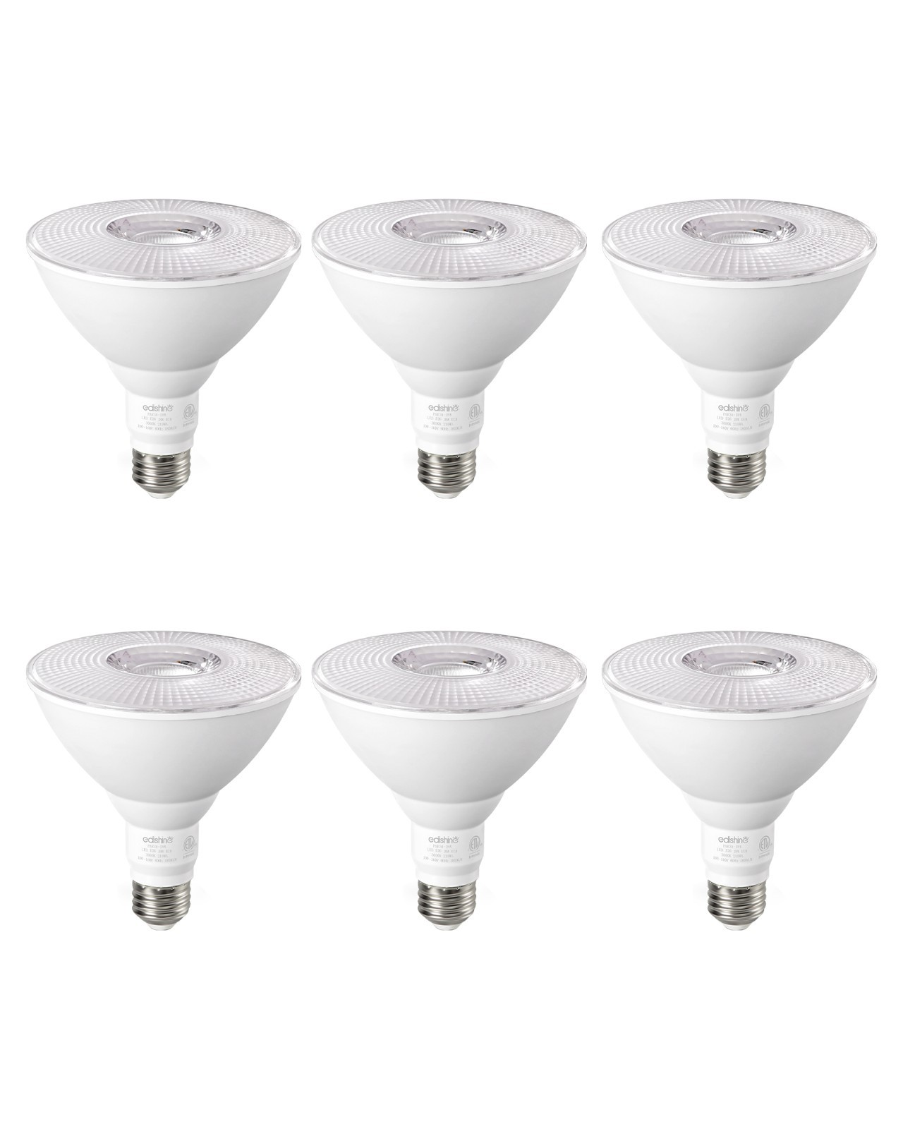 EDISHINE Flood Lights Outdoor, Dimmable PAR38 LED Outdoor Flood Light Bulbs,6 PS