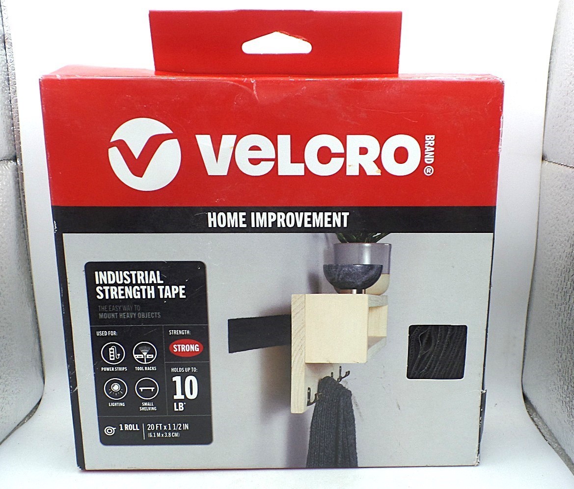 VELCRO VEL-30118-USA 20 FT. X 1-1/2 IN. INDUSTRIAL STRENGTH TAPE IN BLACK