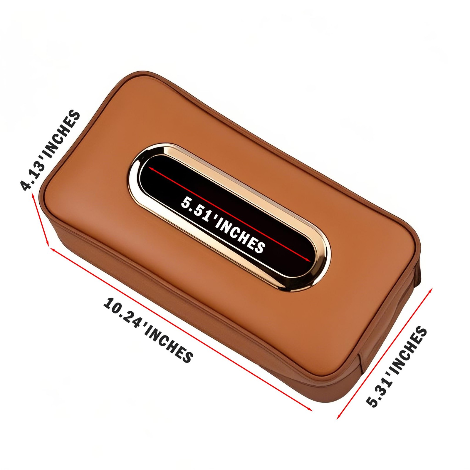 1 PCS Car Tissue Holder Universal Soft PU Leather Box OrangeBrown