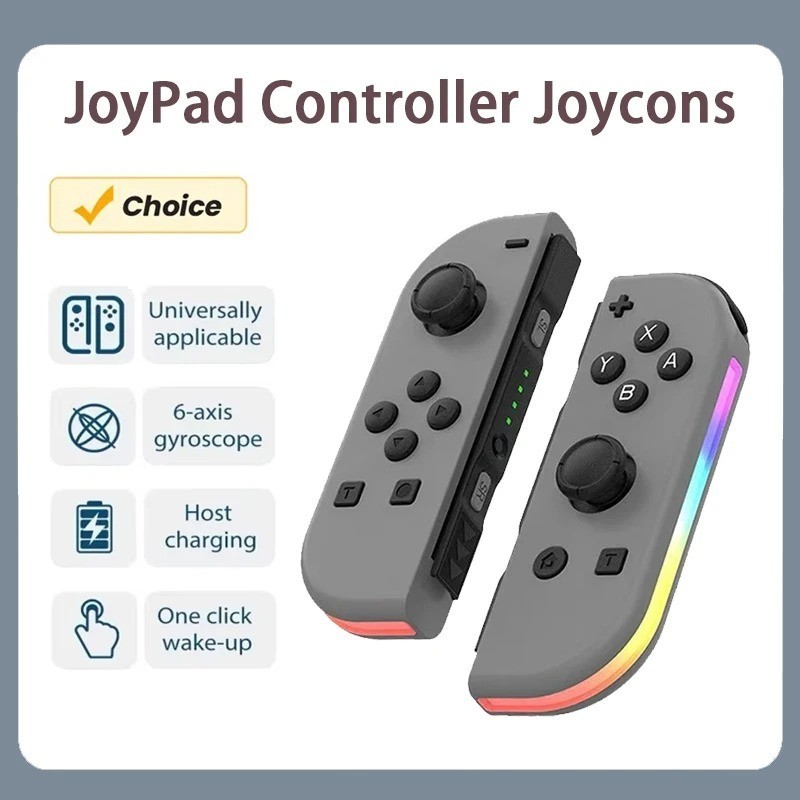 Wireless RGB Joy Con Controller for Switch OLED Lite BT 5.2 Dual Vibration