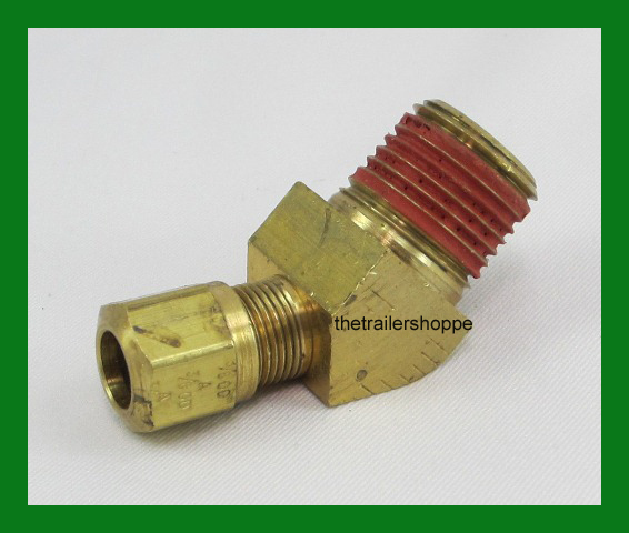 VelVac Air Brake Fitting DOT Approved 3/8" Tube 1/2" NPT Male 45° Elbow 2 PC