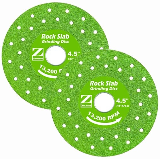 4.5'' Rock Slab Grinding Disc, 1.2'' Diamond Ultra Width Tile Blade 7/8'' Arb...