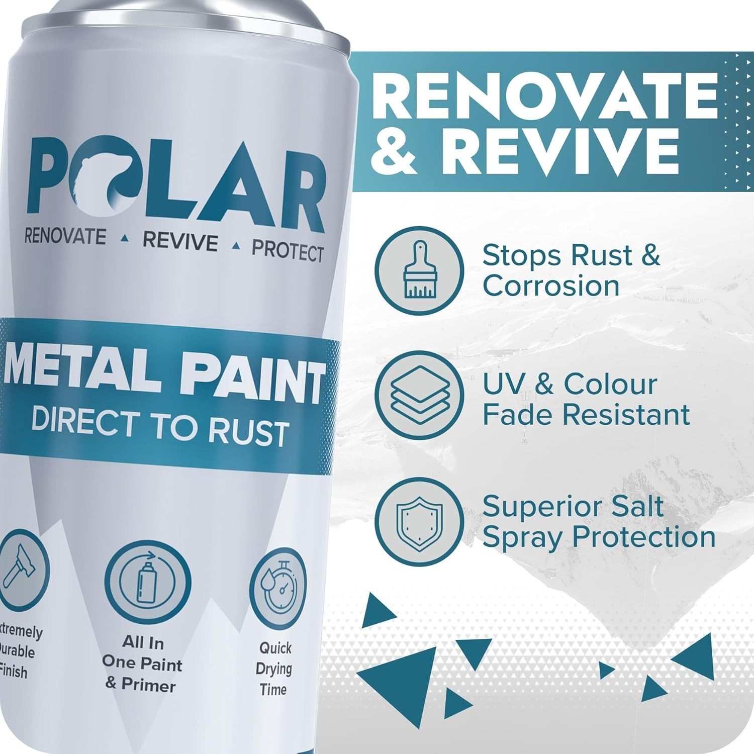 Quick Dry Rust Stop Spray Paint - Black - Metal, Wood