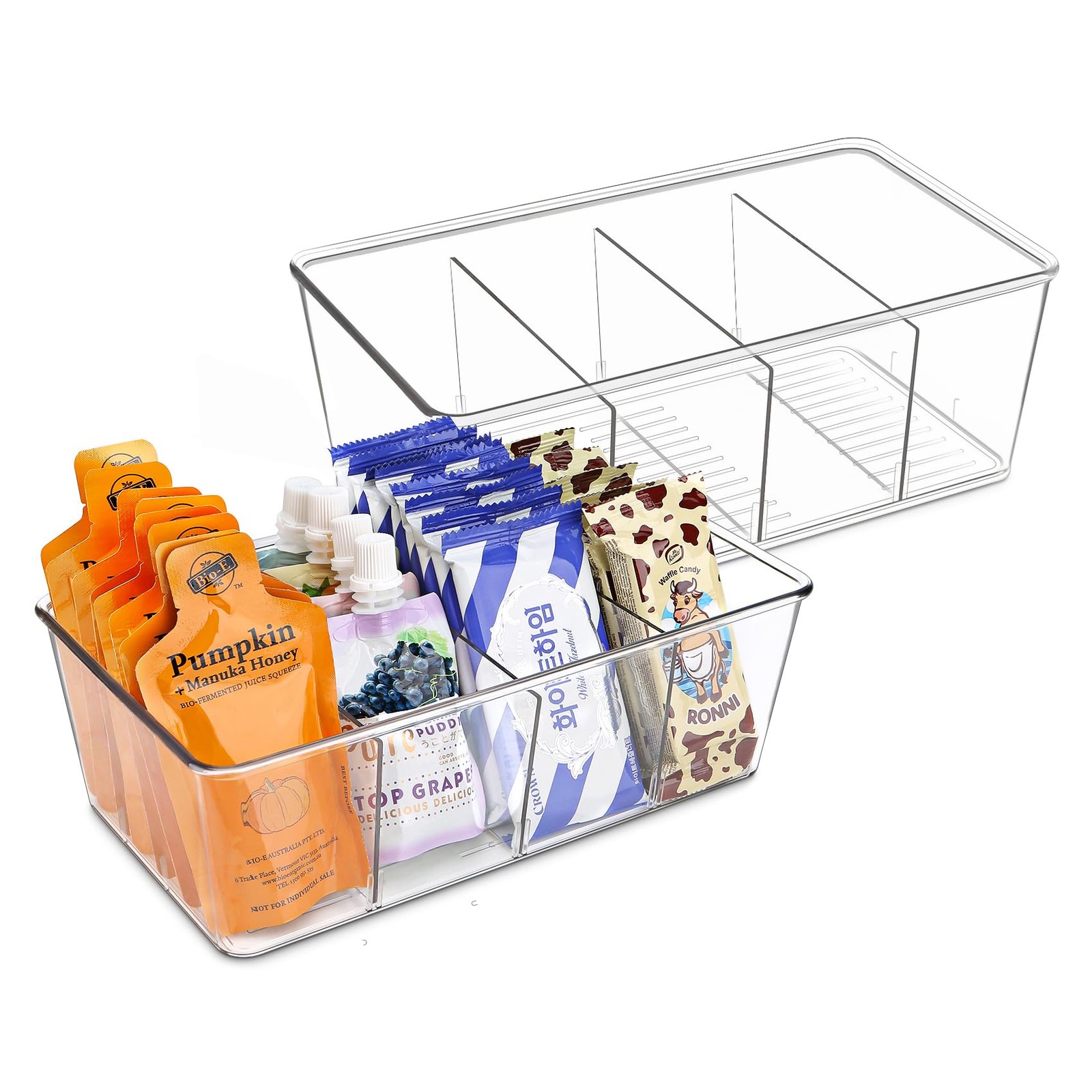 Pantry Organization and Storage Bins, Refrigerator Organizer Bins – Clear, Ki...