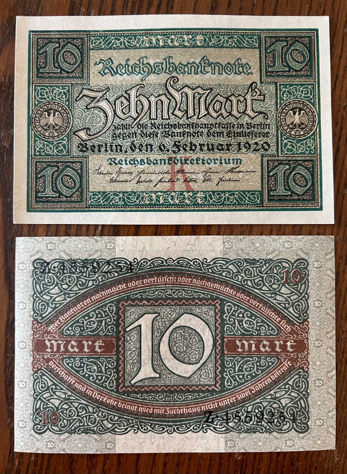 Germany, P-67  10 Marks 1920 UNC