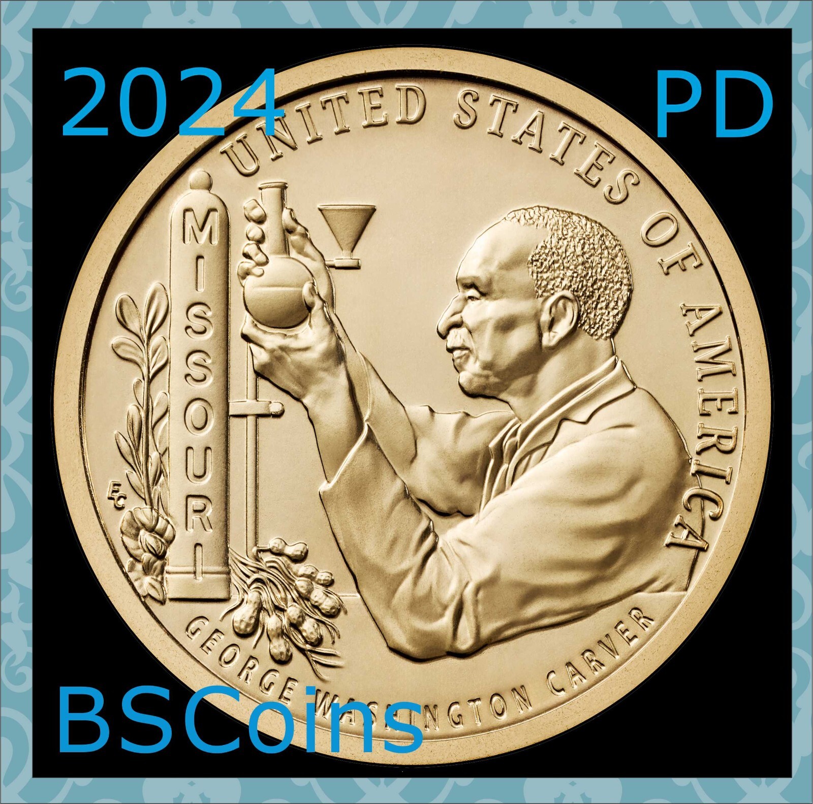 2024 P&D American Innovations GW Carver, MO - AL Dollar - 2 Coins - In Stock