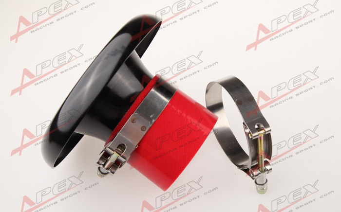 3" INCH BLACK UNIVERSAL VELOCITY STACK FOR COLD/RAM ENGINE AIR INTAKE/TURBO HORN