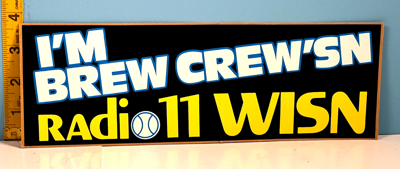 🔥Vintage I'm Brew Crew'sn Milwaukee Brewers Radio 11 Baseball Bumper Sticker🔥