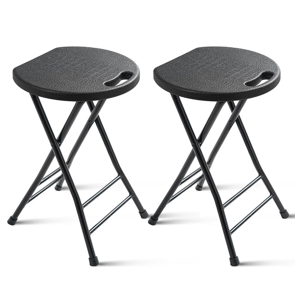 2Pcs 24 inch Tall Folding Bar Stool w/ Handle Portable Cushion Bar Seat 550lbs