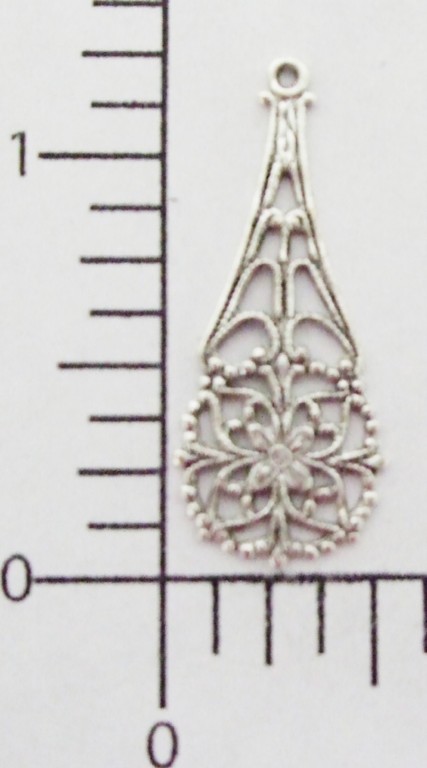 26304     12 Pc Matte Silver Oxidized Vict Filigree Dangle Jewelry Finding  SALE