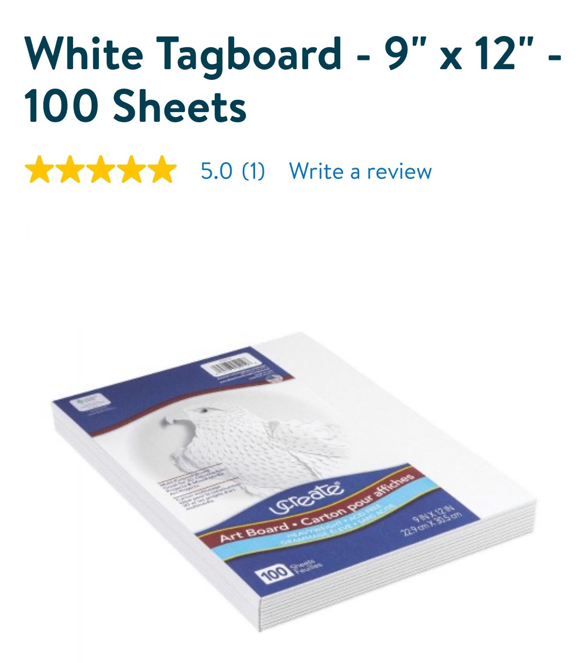 Ucreate Art Board - 100 Sheets Heavyweight Smooth Surface Acid Free