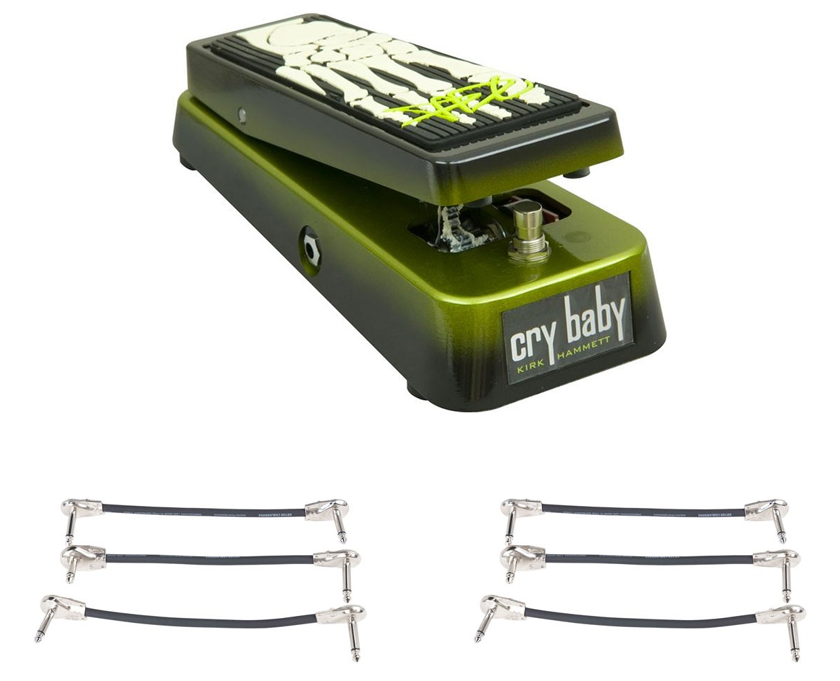 Dunlop KH95 Kirk Hammett Crybaby Wah Pedal + 2x Gator Patch Cable 3 Pack