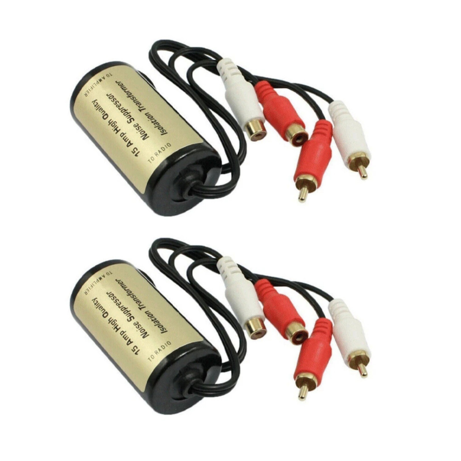 Car AMP Noise Filter RCA Ground Loop Isolator for Audio and Stereo System Setup