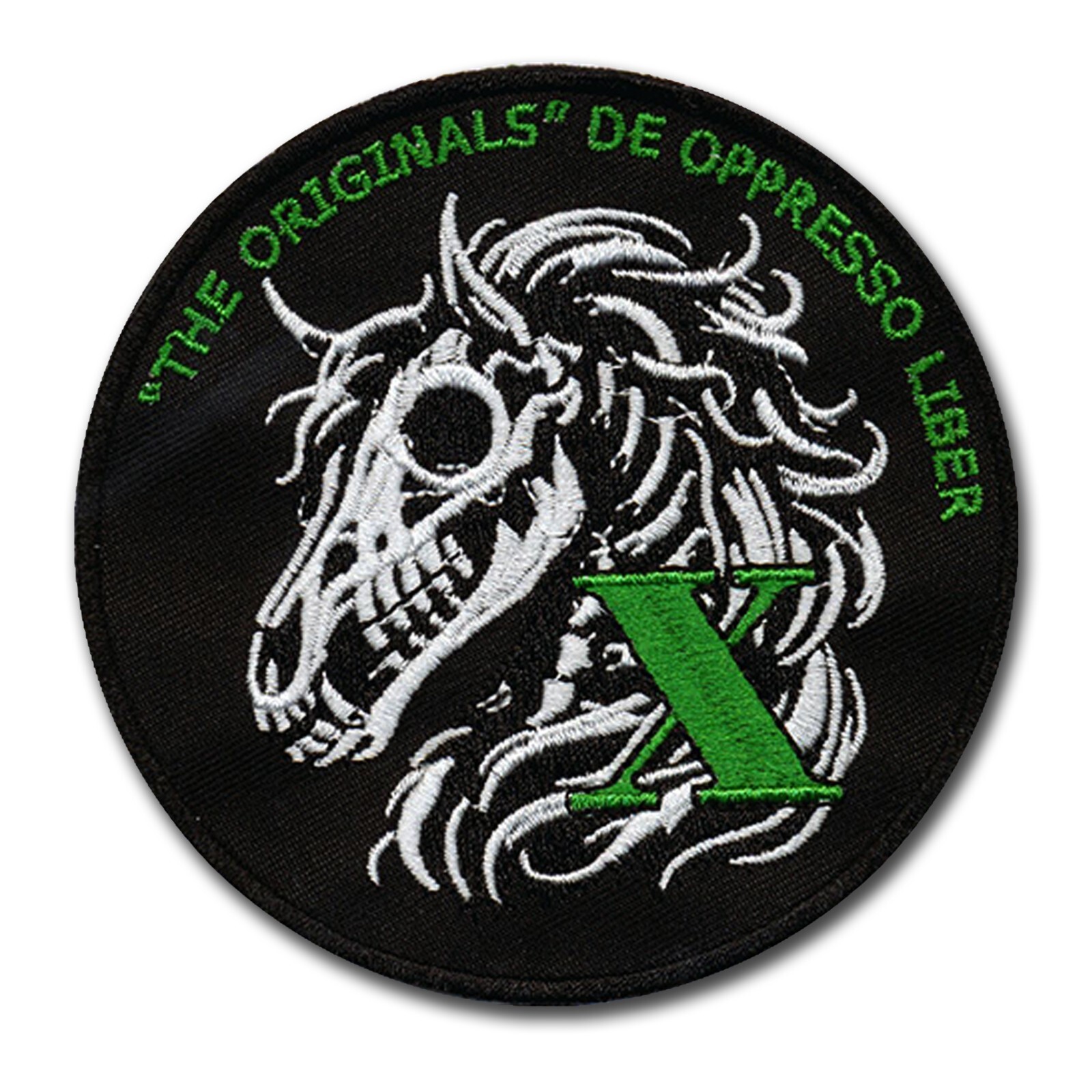 10th Special Forces "The Originals" Horse Skull Patch  3 3/4" with Wax Backing