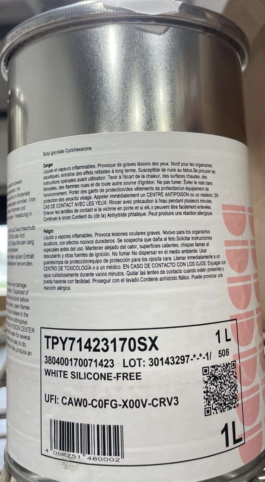 Marabu Tampa® Pol TPY Pad Printing Ink, White, 1 Liter, TPY71423170SX