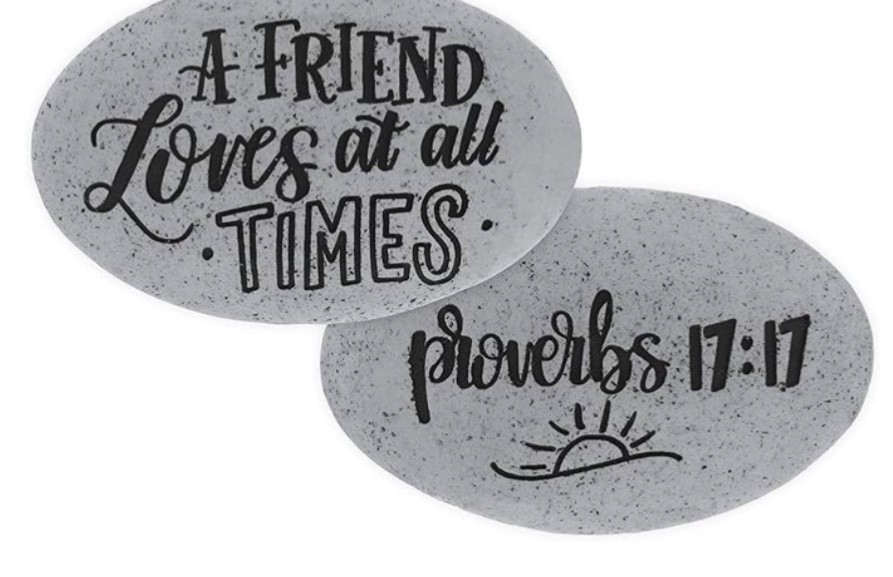 Pocket Stone Proverbs 17:17 A friend loves at all times (set of 2)
