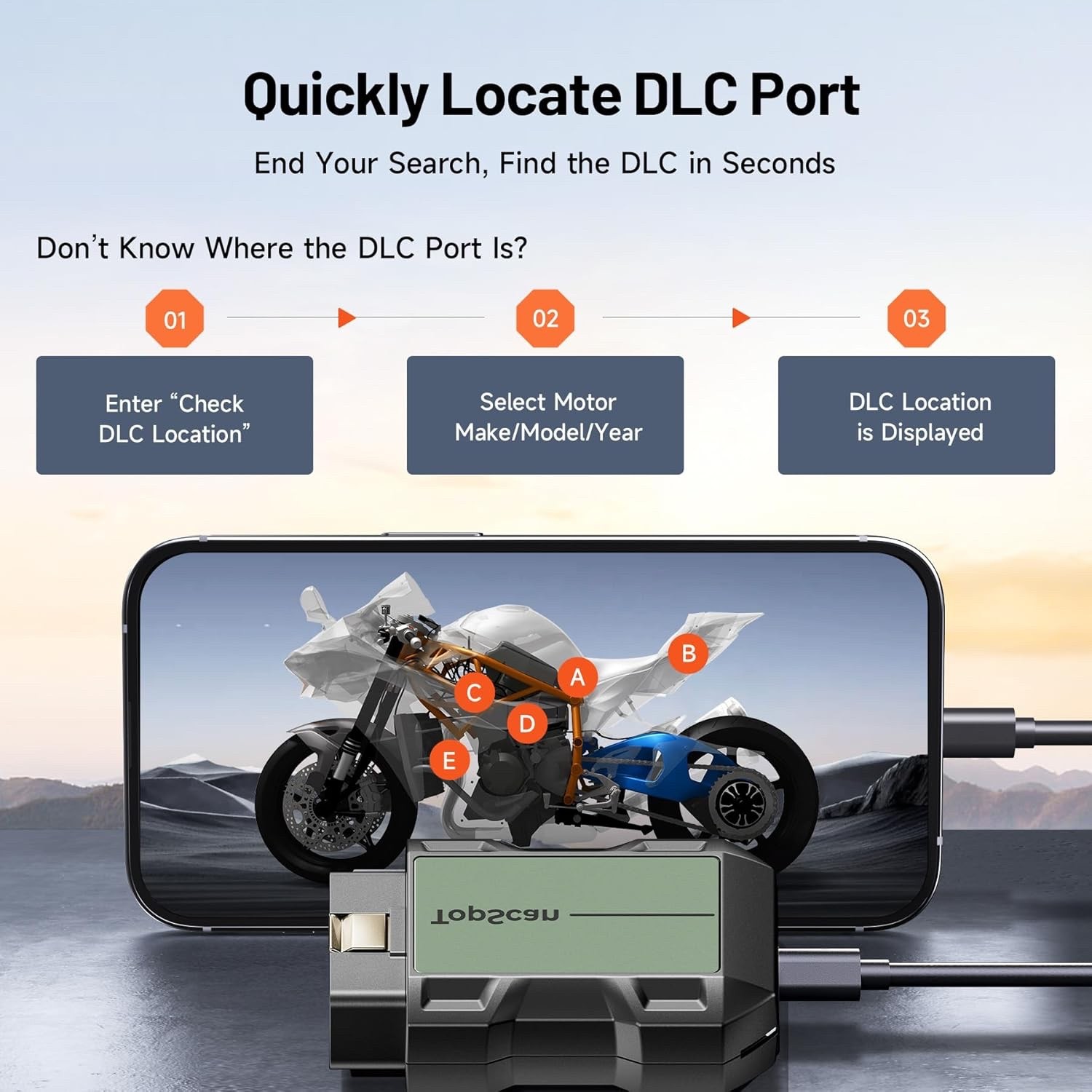 TOPDON Topscan MOTO Motorcycle Bluetooth Code Reader OBD2 Scanner Diagnostic