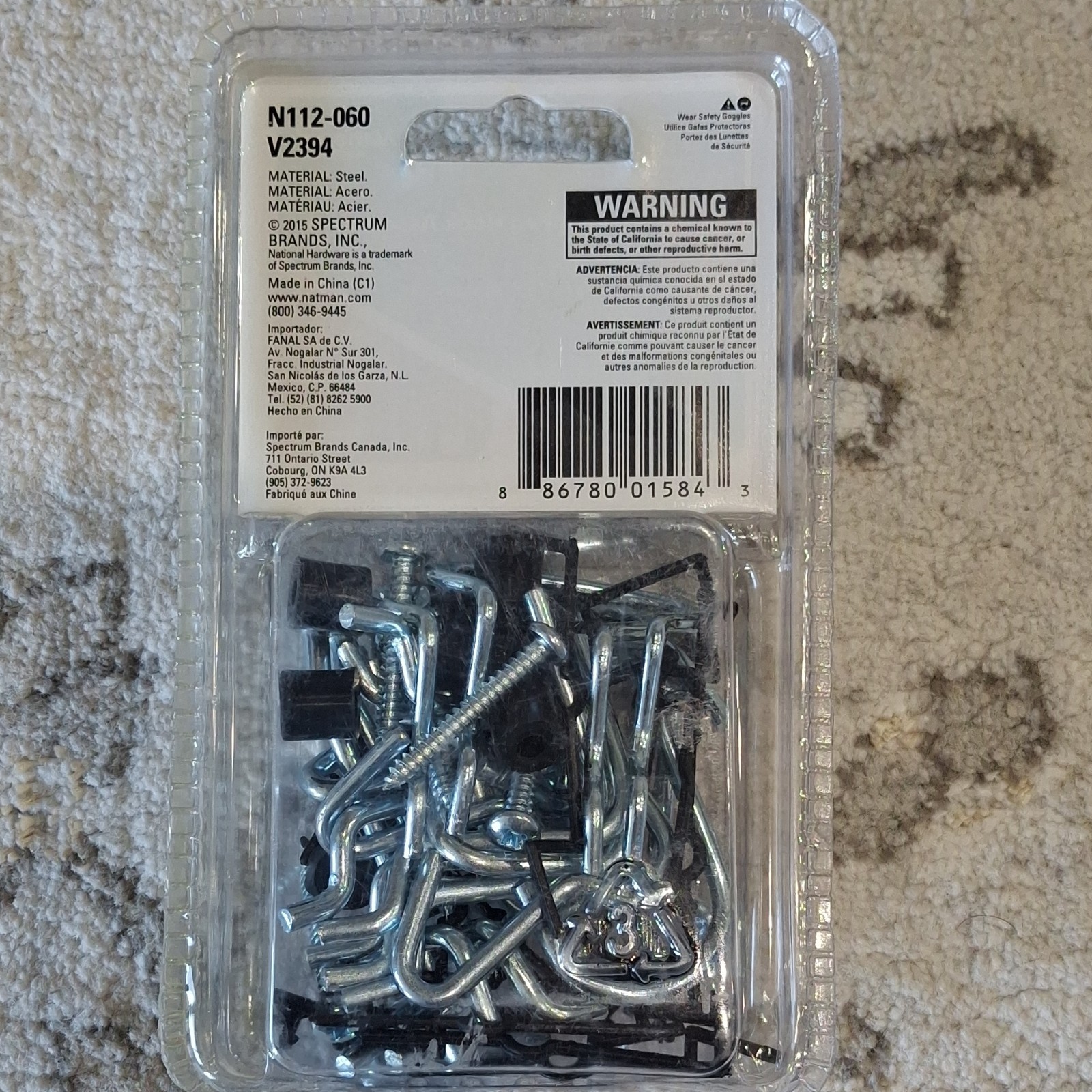 National Hardware Pegboard Hook Assortment Locking Hooks Loop Steel - 79 Pieces
