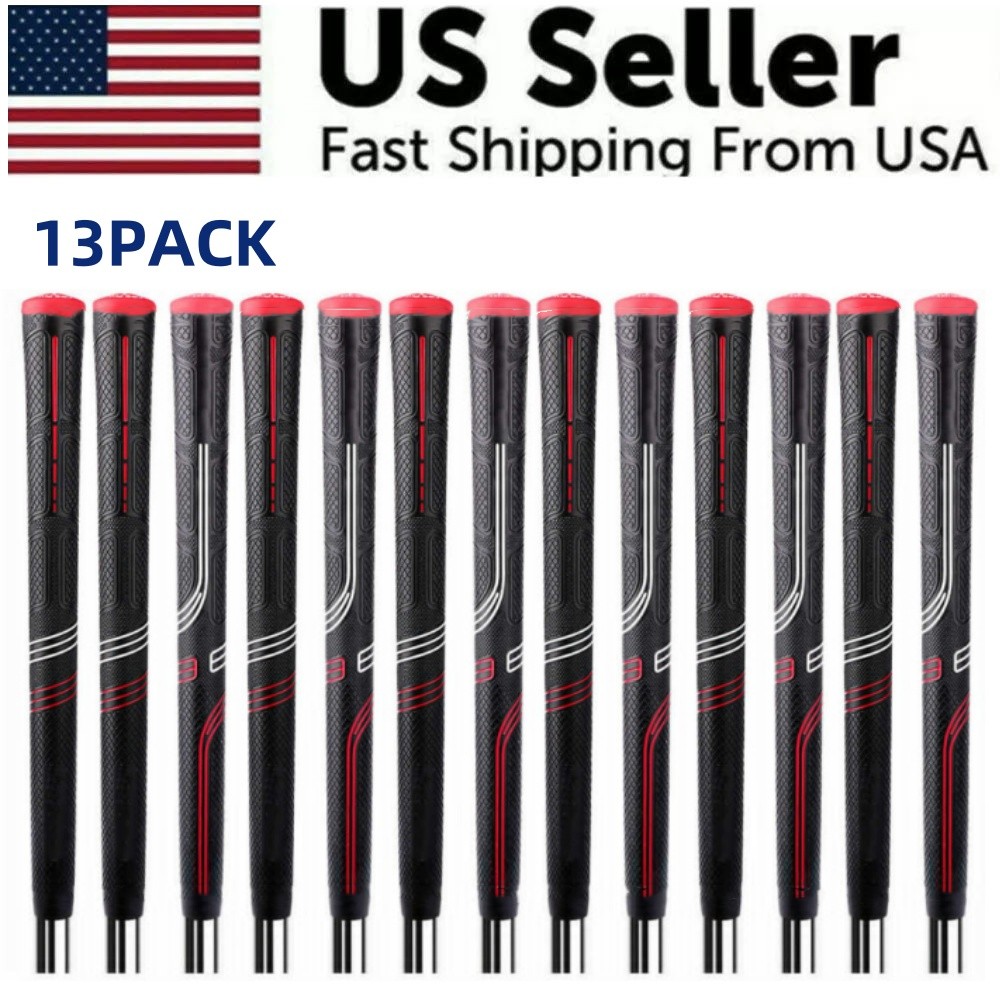 13 Packs Golf Grips Grips Durability Golf Club Grips Premium 3 Sizes Rubber Red