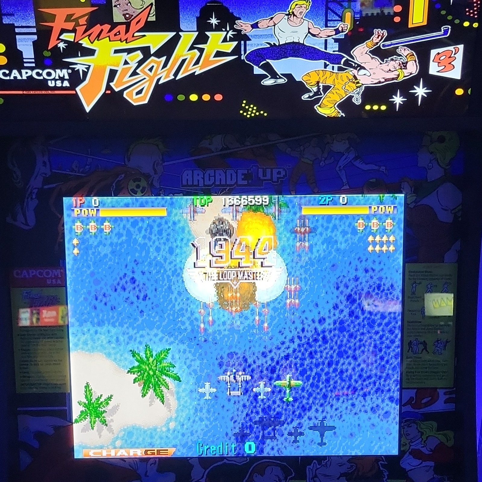 Arcade1Up Final Fight Capcom Arcade Cabinet w/ Riser - Light Up Marquee