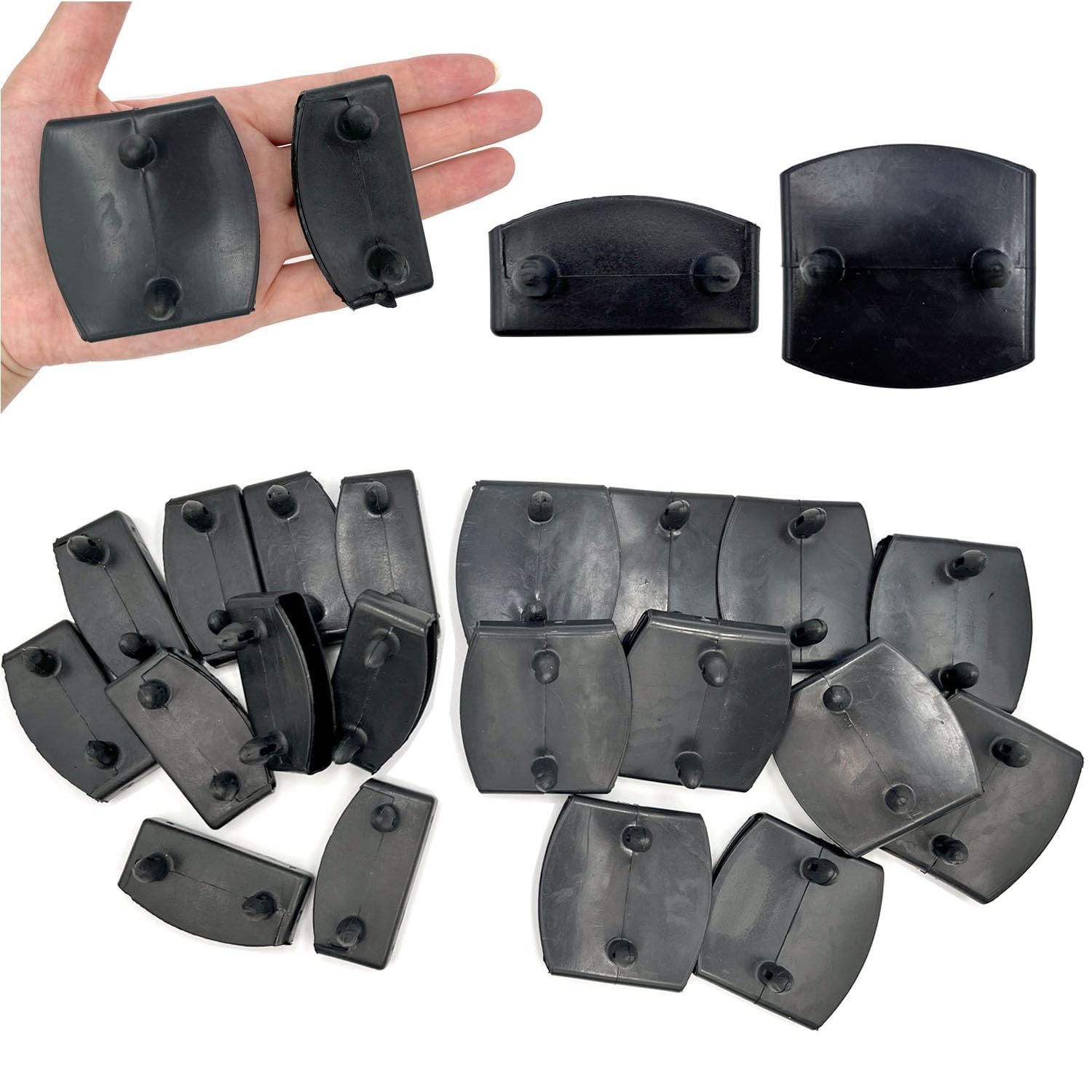 20pcs 54x9mm Black Bed Slat Plastic Centre Caps or End Caps Holders for Holdi...